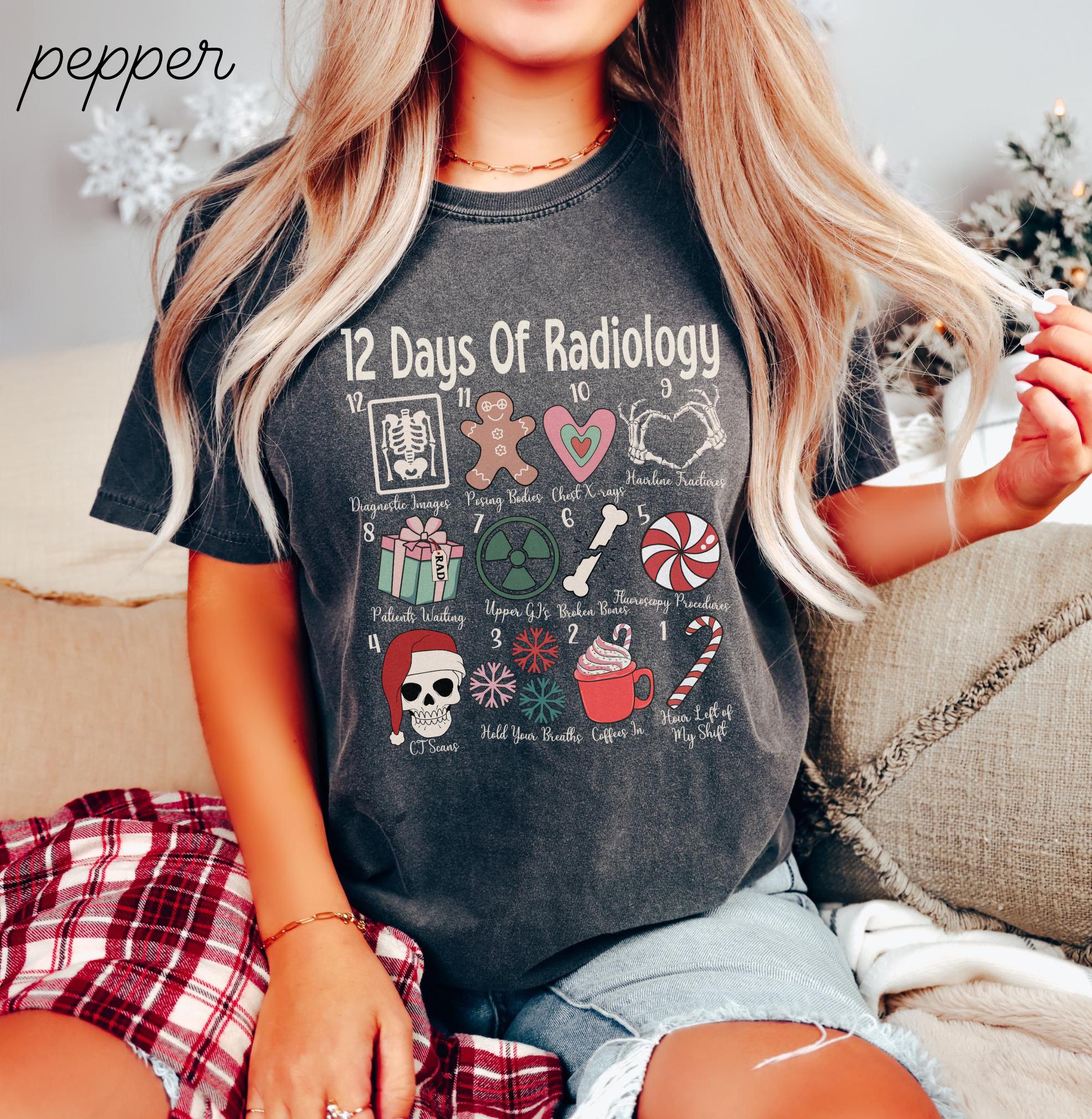 12 Days of Radiology Christmas Shirt – Rad Tech Holiday X-Ray Technologist Tee