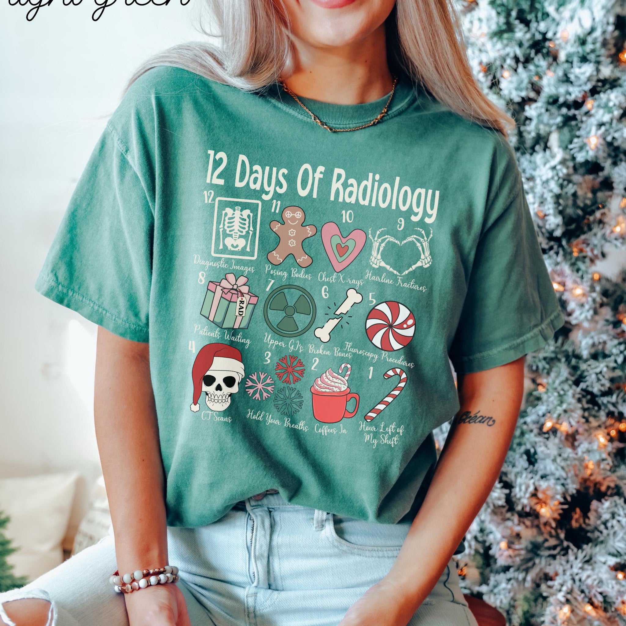 12 Days of Radiology Christmas Shirt – Rad Tech Holiday X-Ray Technologist Tee