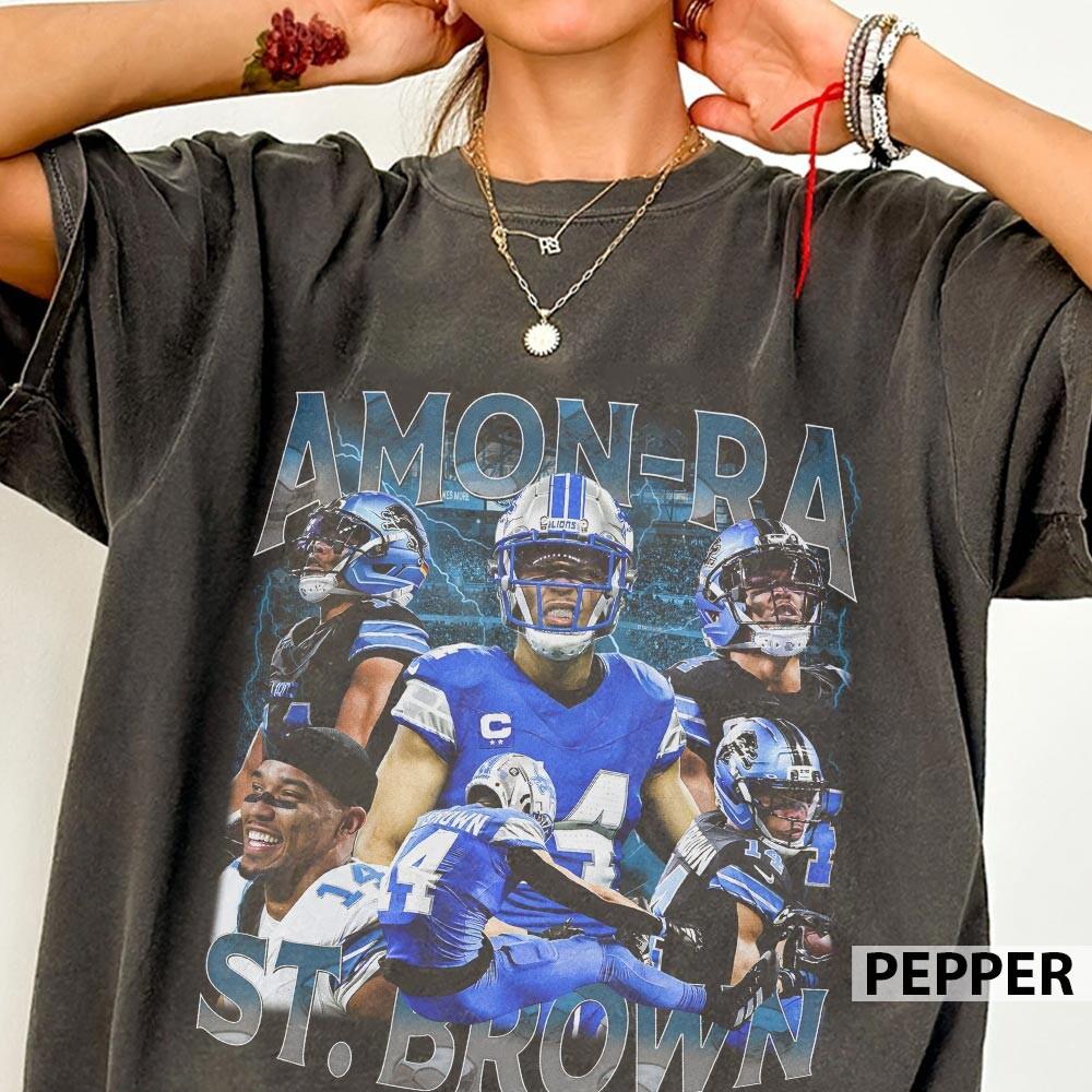 Amon-Ra St. Brown Vintage Bootleg T-Shirt – Detroit Football Retro Gameday Tee