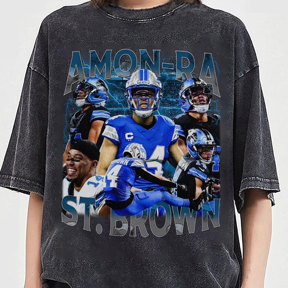 Amon-Ra St. Brown Vintage Bootleg T-Shirt – Detroit Football Retro Gameday Tee