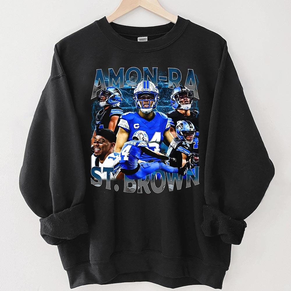 Amon-Ra St. Brown Vintage Bootleg T-Shirt – Detroit Football Retro Gameday Tee