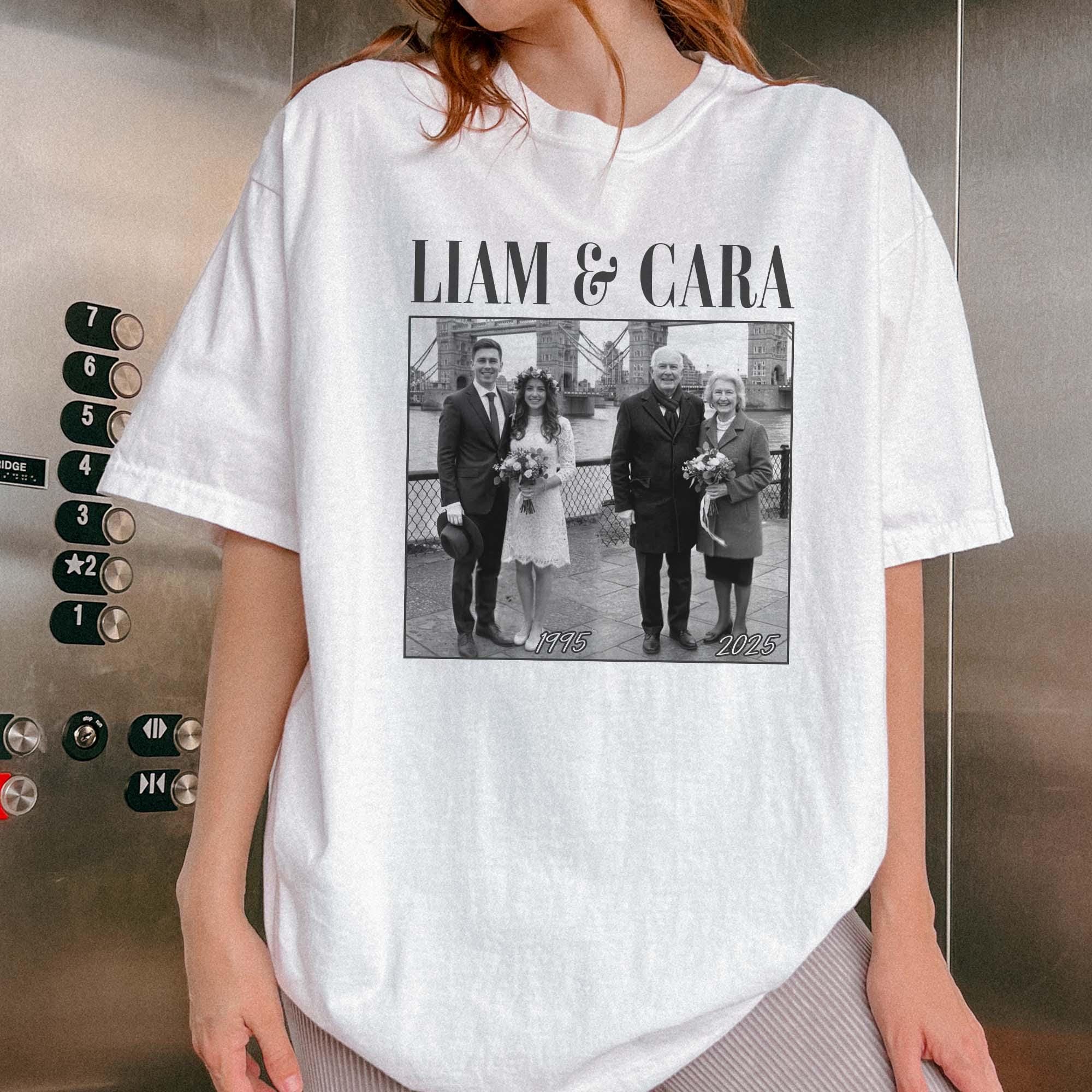 Custom Anniversary Shirt With Then & Now Photos, Personalized Couple Gift, Wedding & Family Keepsake