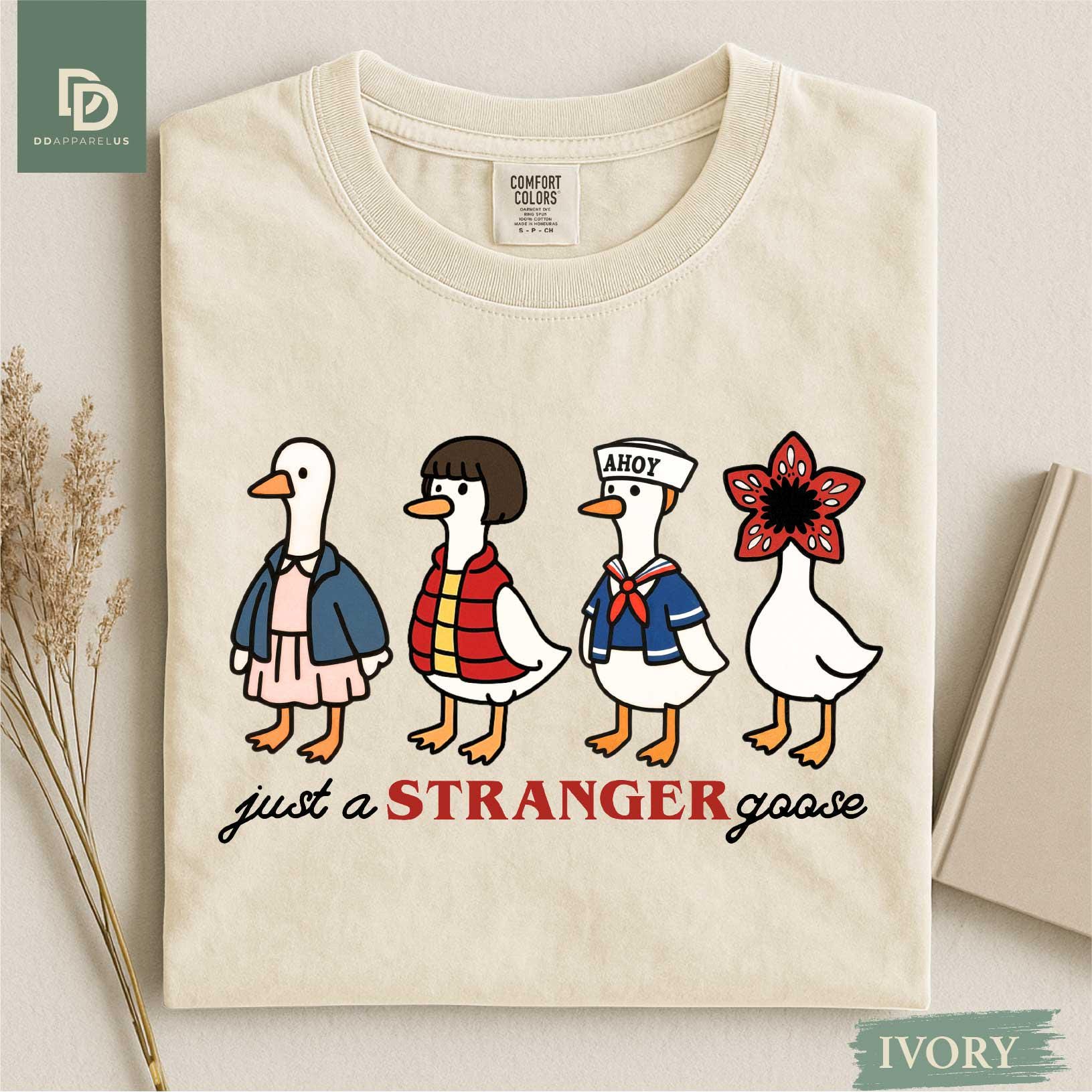 Just a Stranger Goose Graphic T-Shirt - Funny Sci-Fi Parody Tee