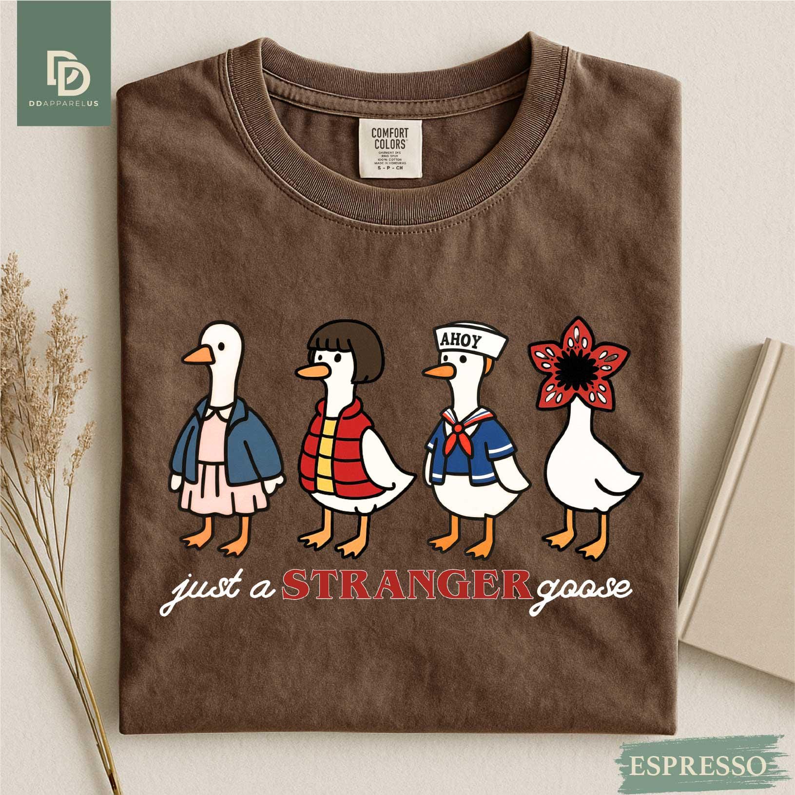 Just a Stranger Goose Graphic T-Shirt - Funny Sci-Fi Parody Tee