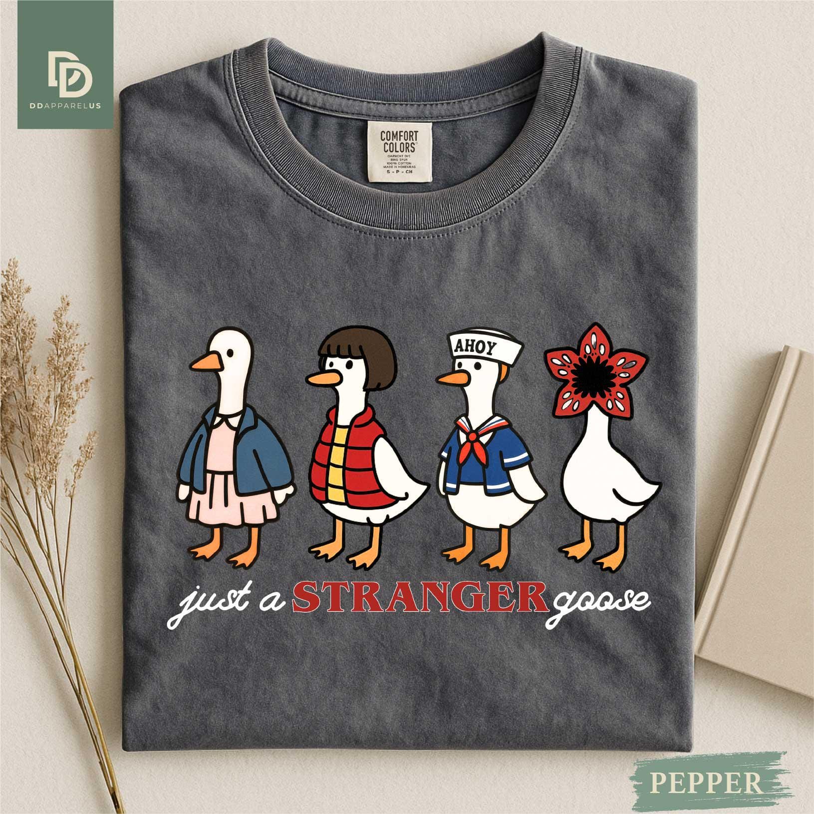 Just a Stranger Goose Graphic T-Shirt - Funny Sci-Fi Parody Tee