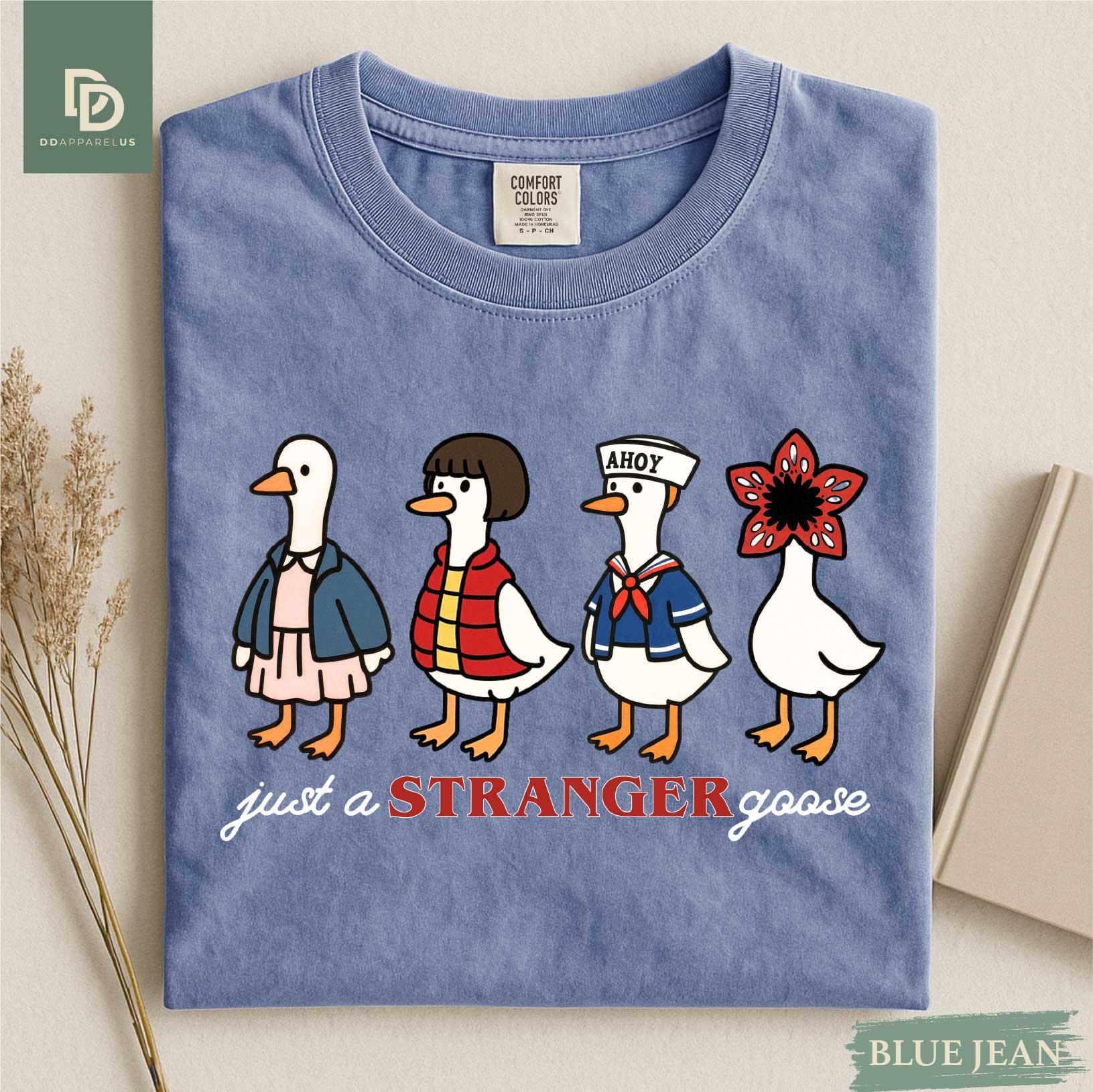 Just a Stranger Goose Graphic T-Shirt - Funny Sci-Fi Parody Tee