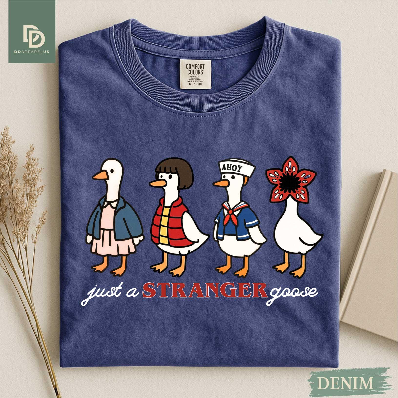 Just a Stranger Goose Graphic T-Shirt - Funny Sci-Fi Parody Tee