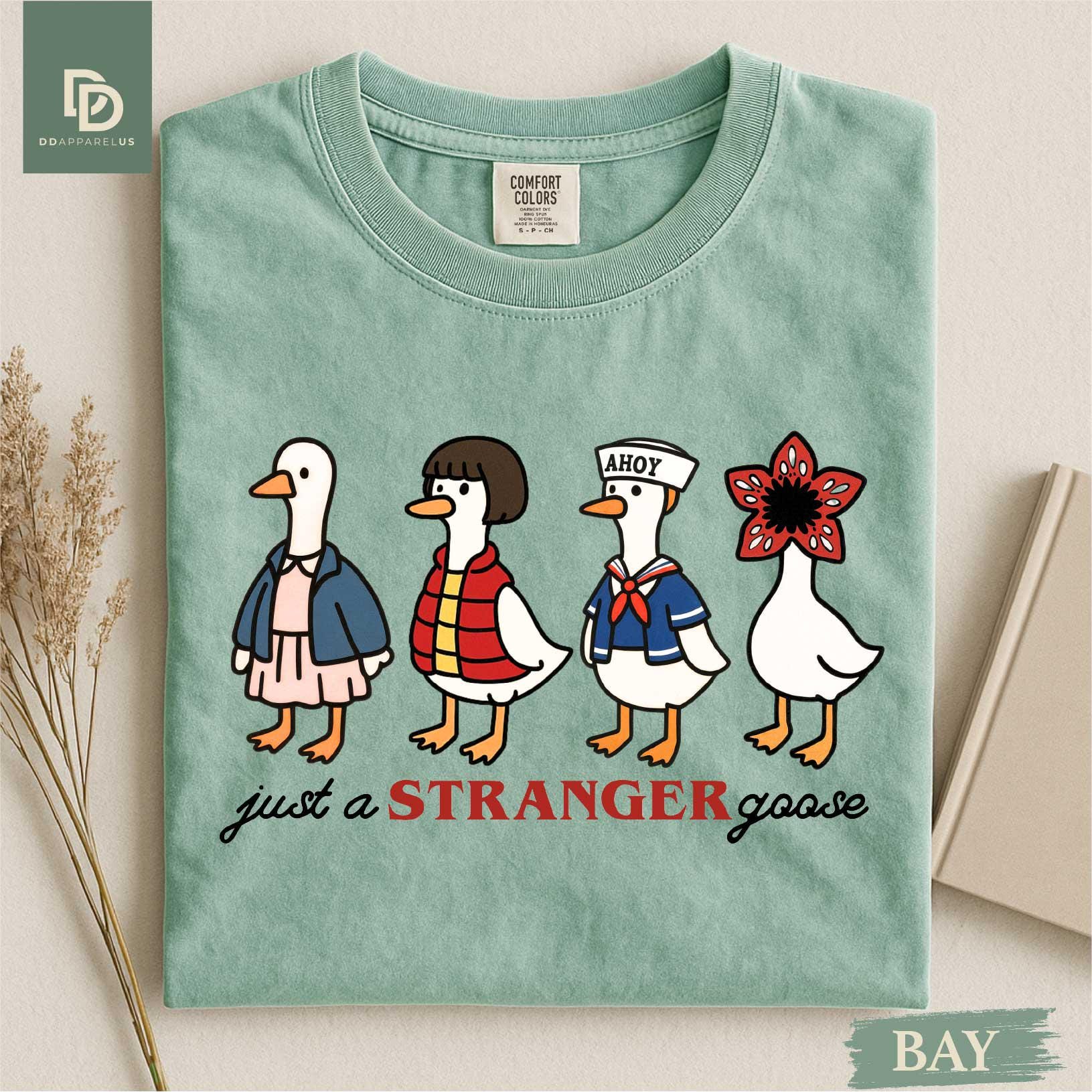 Just a Stranger Goose Graphic T-Shirt - Funny Sci-Fi Parody Tee