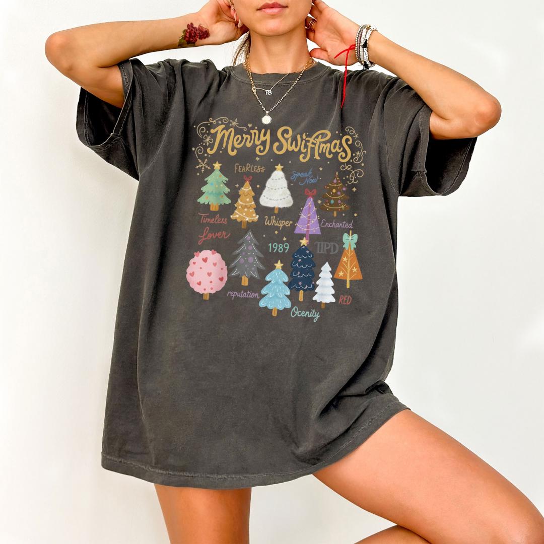 Merry Swiftmas Christmas T-Shirt – Cute Holiday Tree Graphic Tee