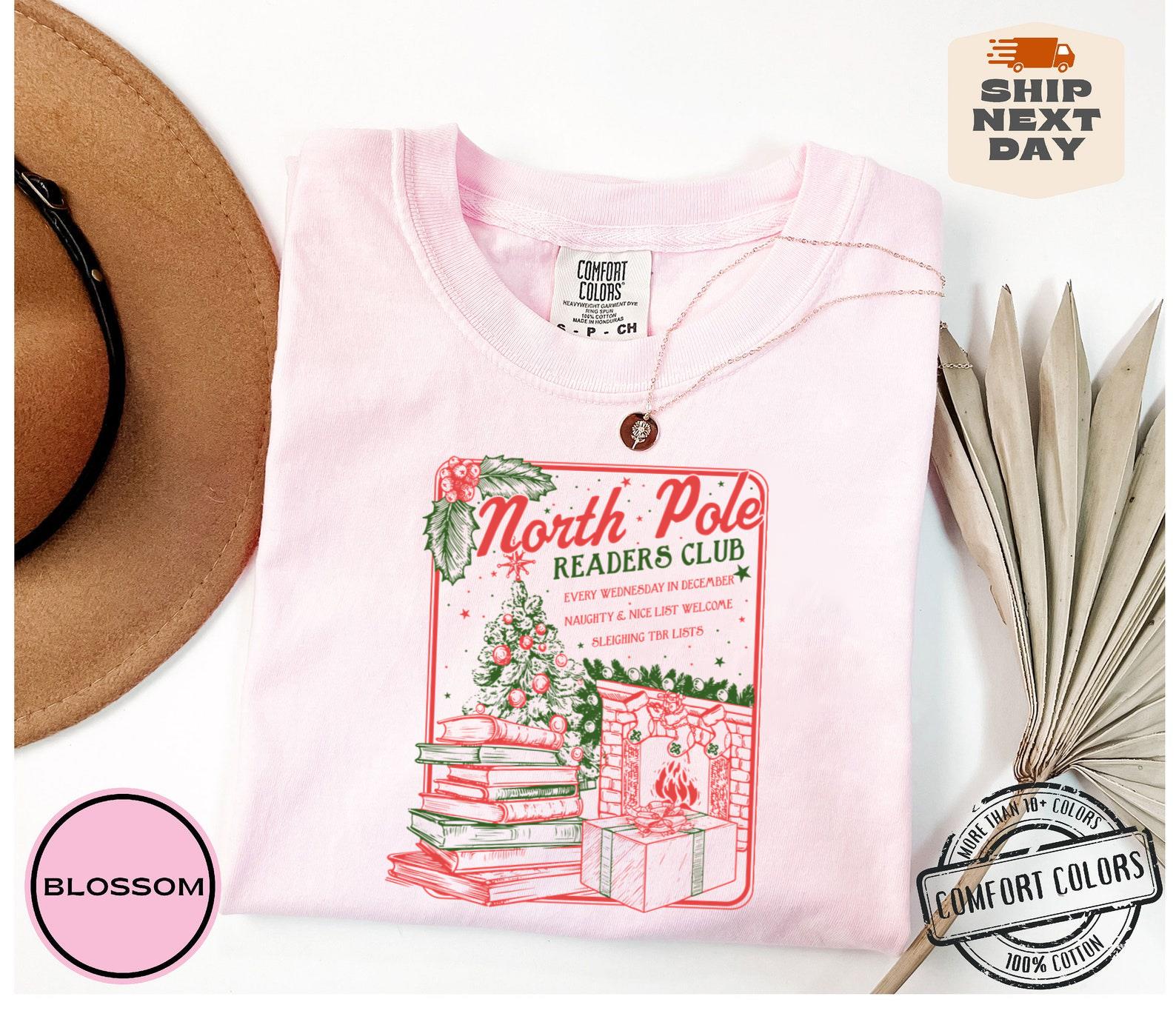 Bookish Christmas T-Shirt – North Pole Book Club Santa Graphic Tee