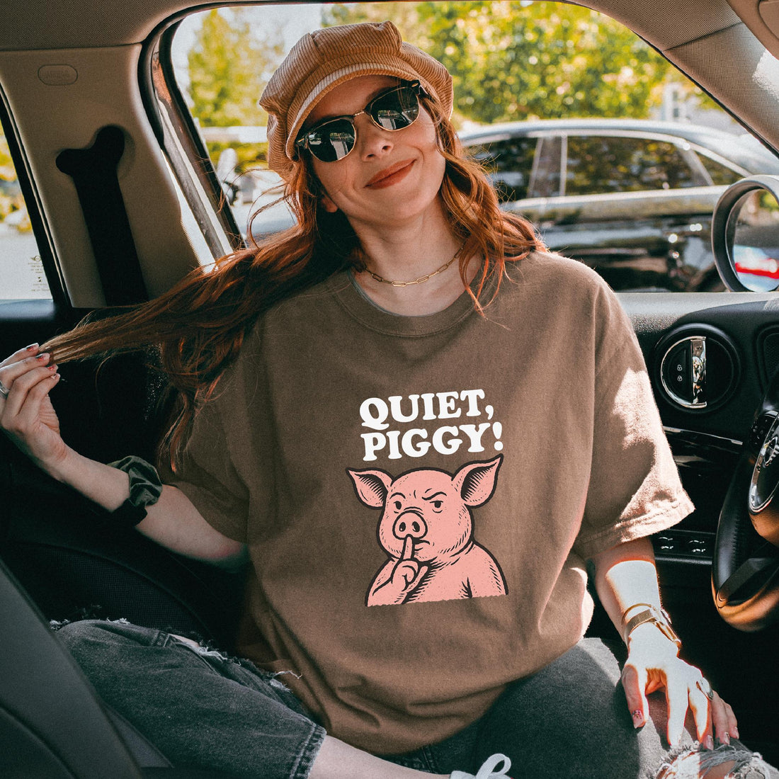 Quiet Piggy Satirical Trump T-Shirt – Funny Political Quote Tee