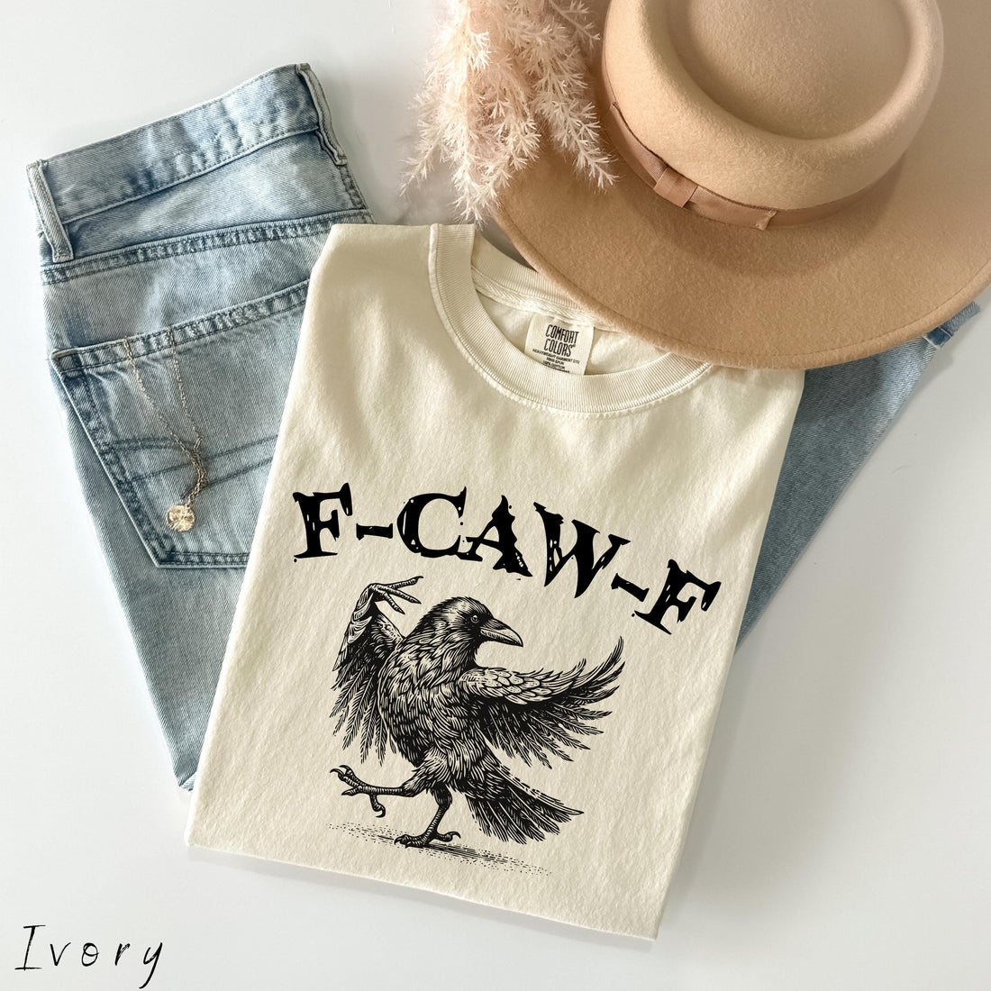 F-Caw-F Funny Crow Shirt – Raven Lover Tee – Gothic Crow Sweatshirt – Unique Bird Gift