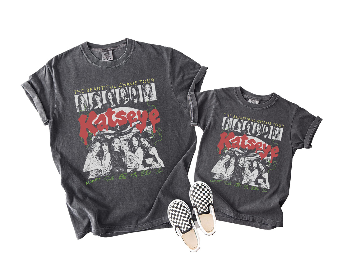 Beautiful Chaos Inspired K-Pop Shirt – Katseye Vintage 90s Style Graphic Top