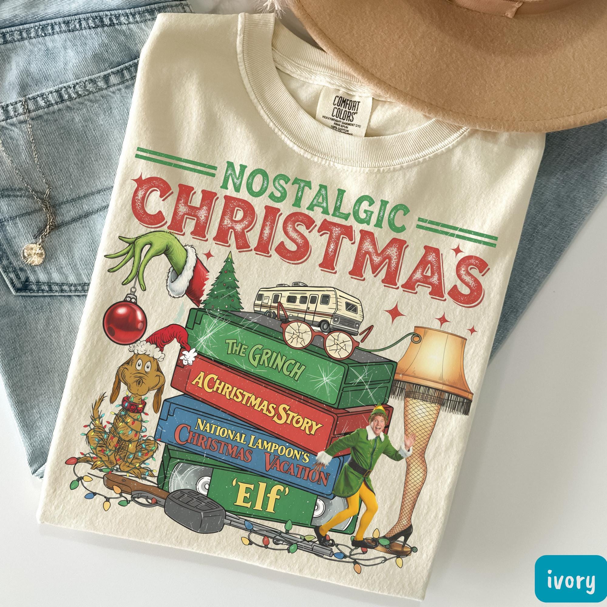 Nostalgic Christmas T-Shirt – Retro Holiday Shirt – Vintage 90s Xmas Sweatshirt – Cozy Winter Gift for Her