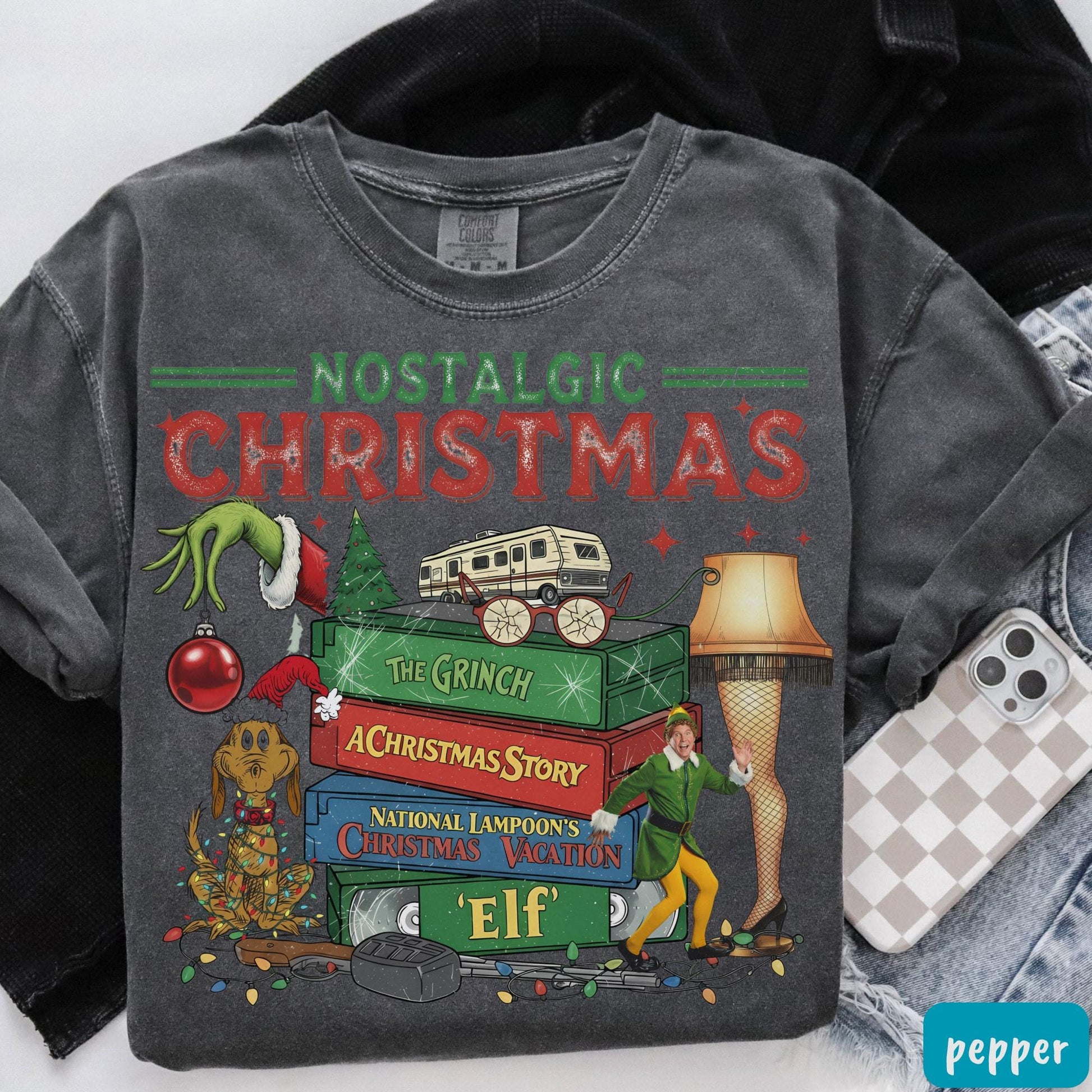 Nostalgic Christmas T-Shirt – Retro Holiday Shirt – Vintage 90s Xmas Sweatshirt – Cozy Winter Gift for Her