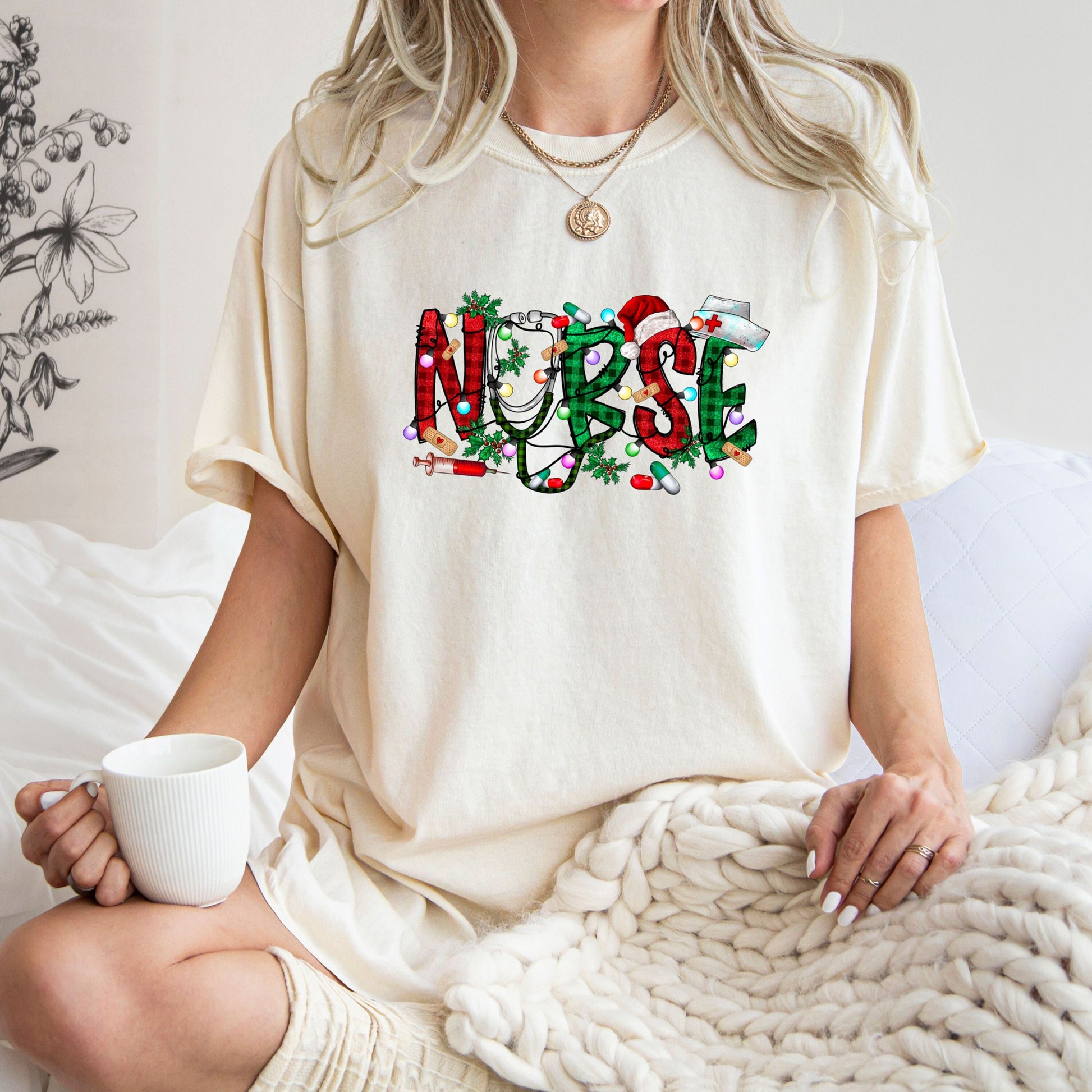 Nurse Christmas Shirt – Christmas Nurse Shift Tee – Nurse Gift for Women – Funny Christmas Shirt