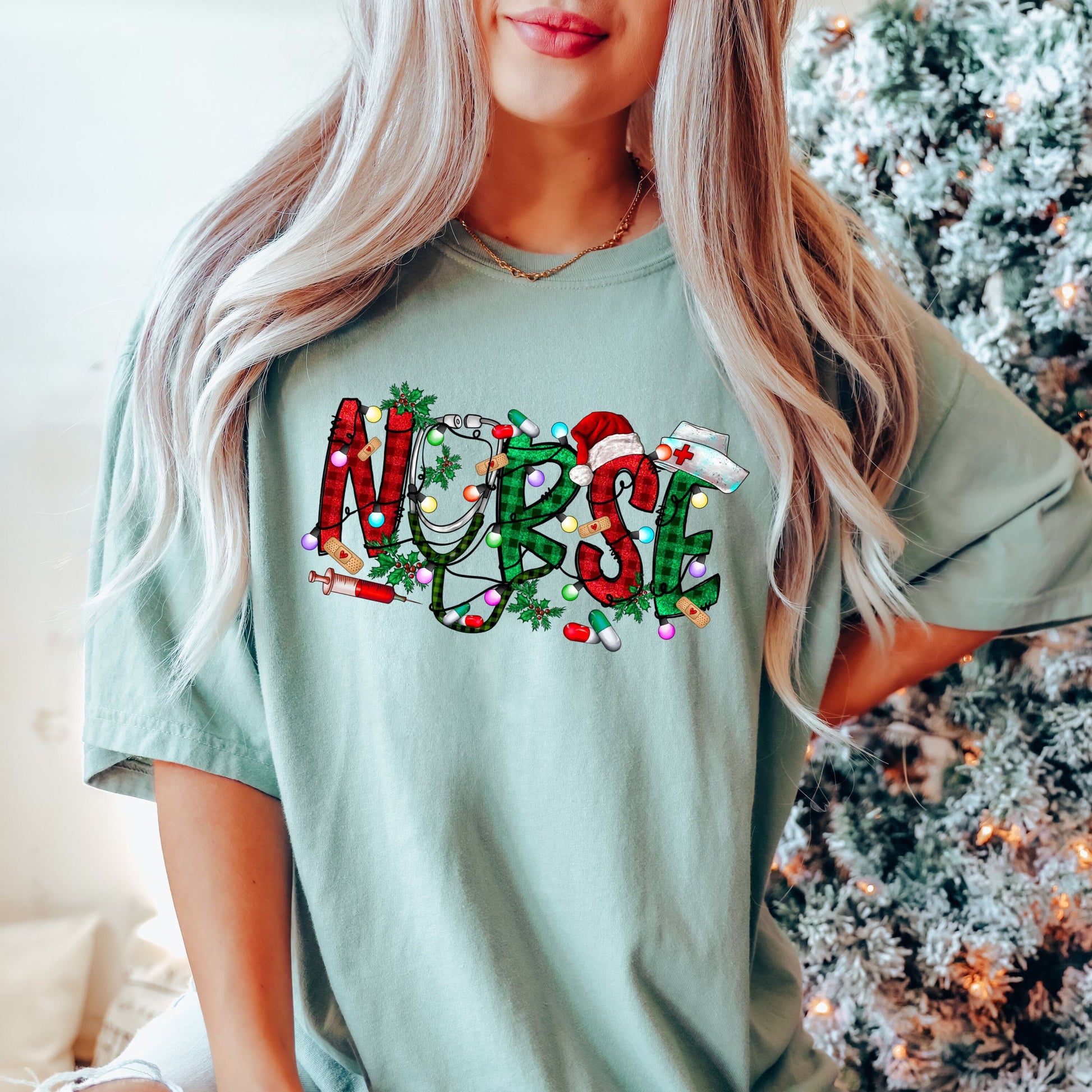 Nurse Christmas Shirt – Christmas Nurse Shift Tee – Nurse Gift for Women – Funny Christmas Shirt