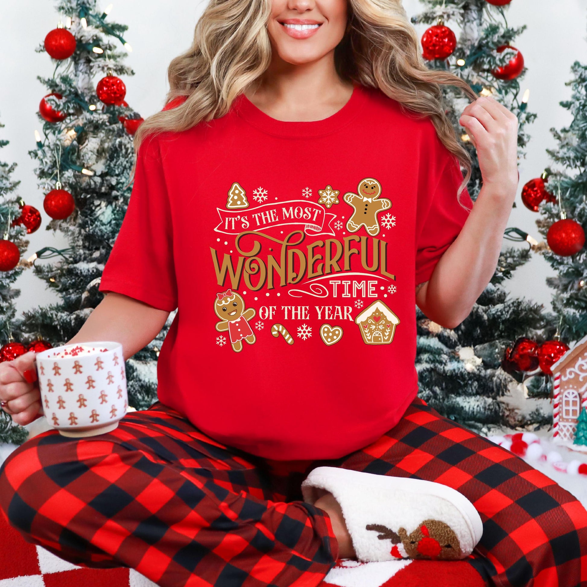 Retro Christmas Shirt – Cute Gingerbread Shirt – Most Wonderful Time Tee – Gingerbread Christmas Shirt