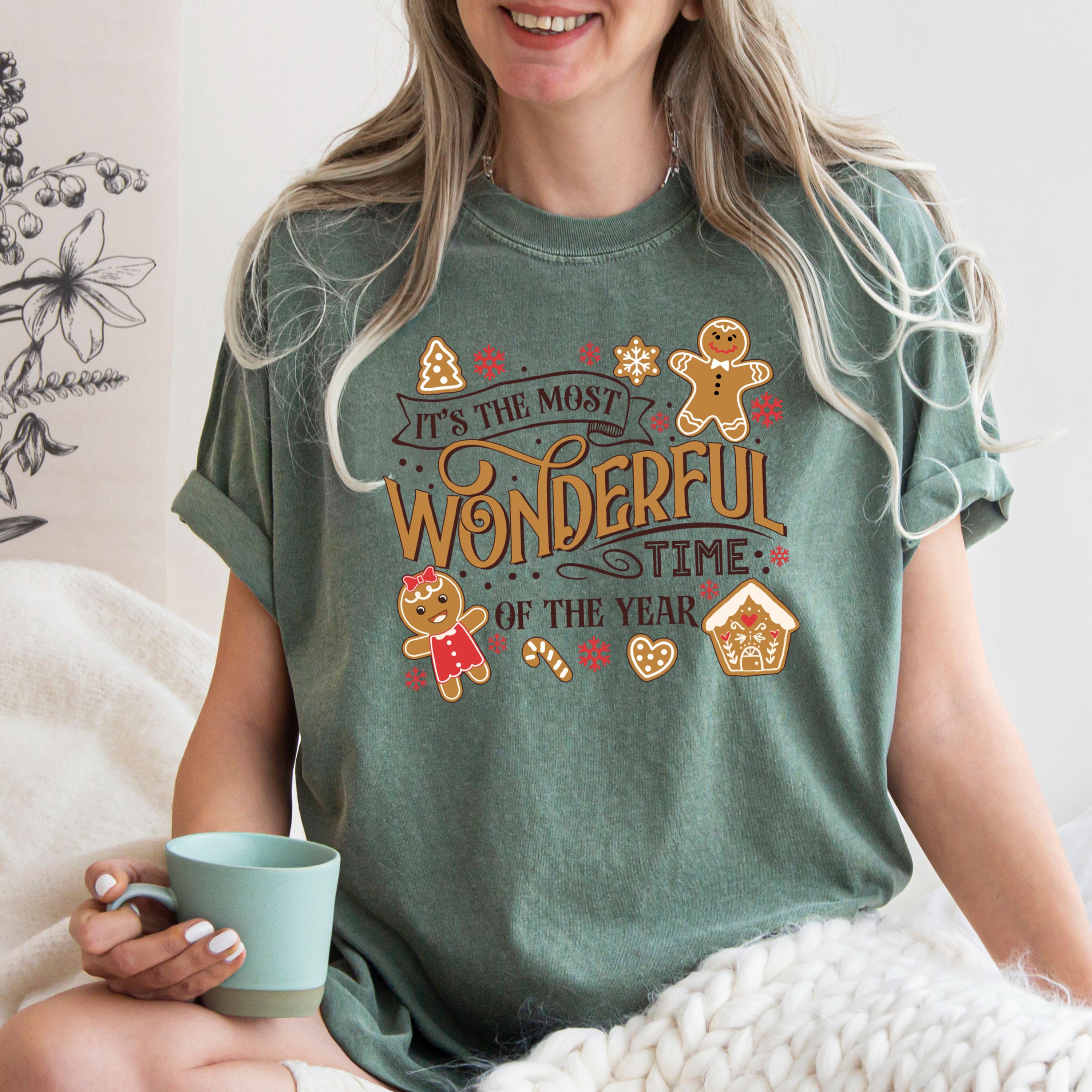 Retro Christmas Shirt – Cute Gingerbread Shirt – Most Wonderful Time Tee – Gingerbread Christmas Shirt