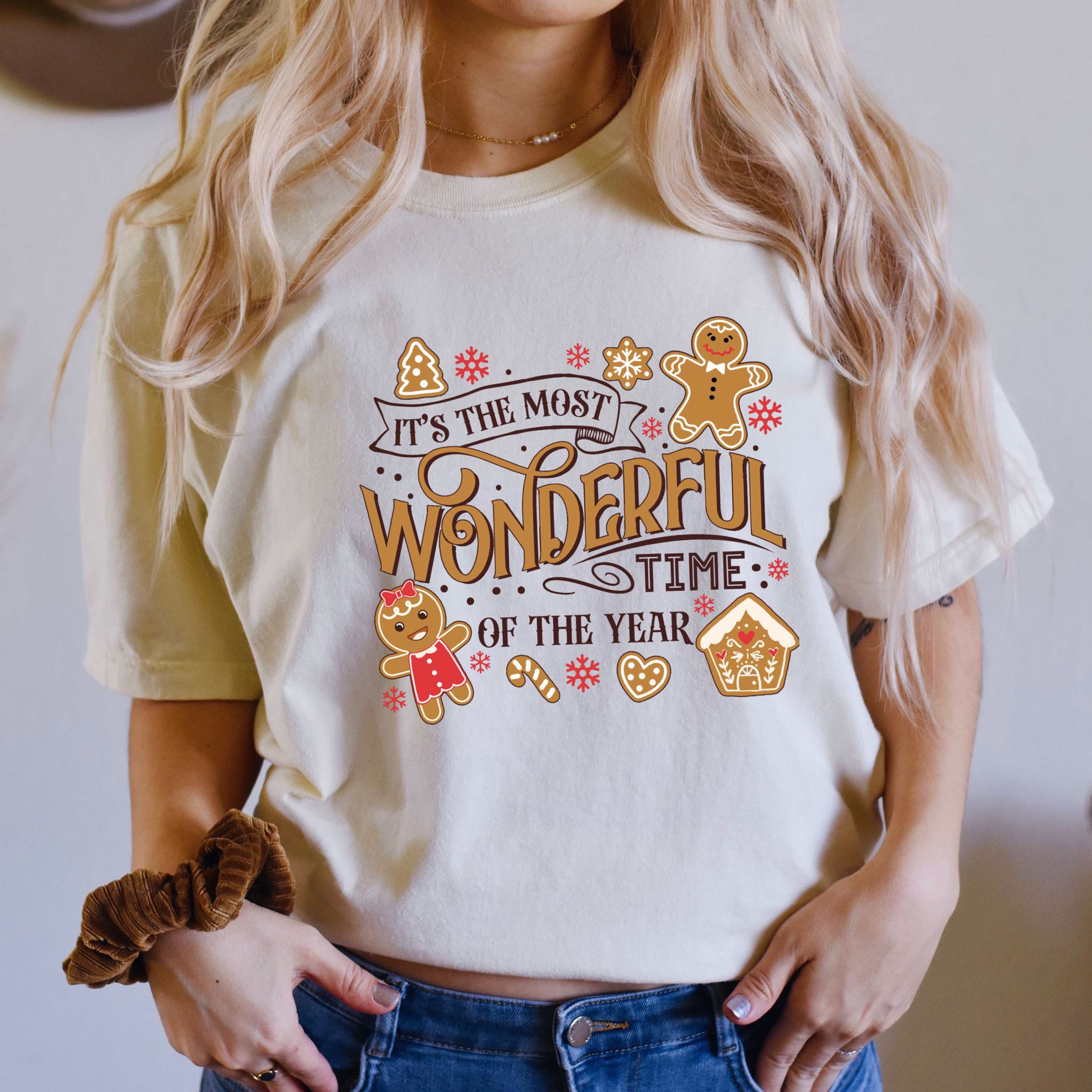 Retro Christmas Shirt – Cute Gingerbread Shirt – Most Wonderful Time Tee – Gingerbread Christmas Shirt