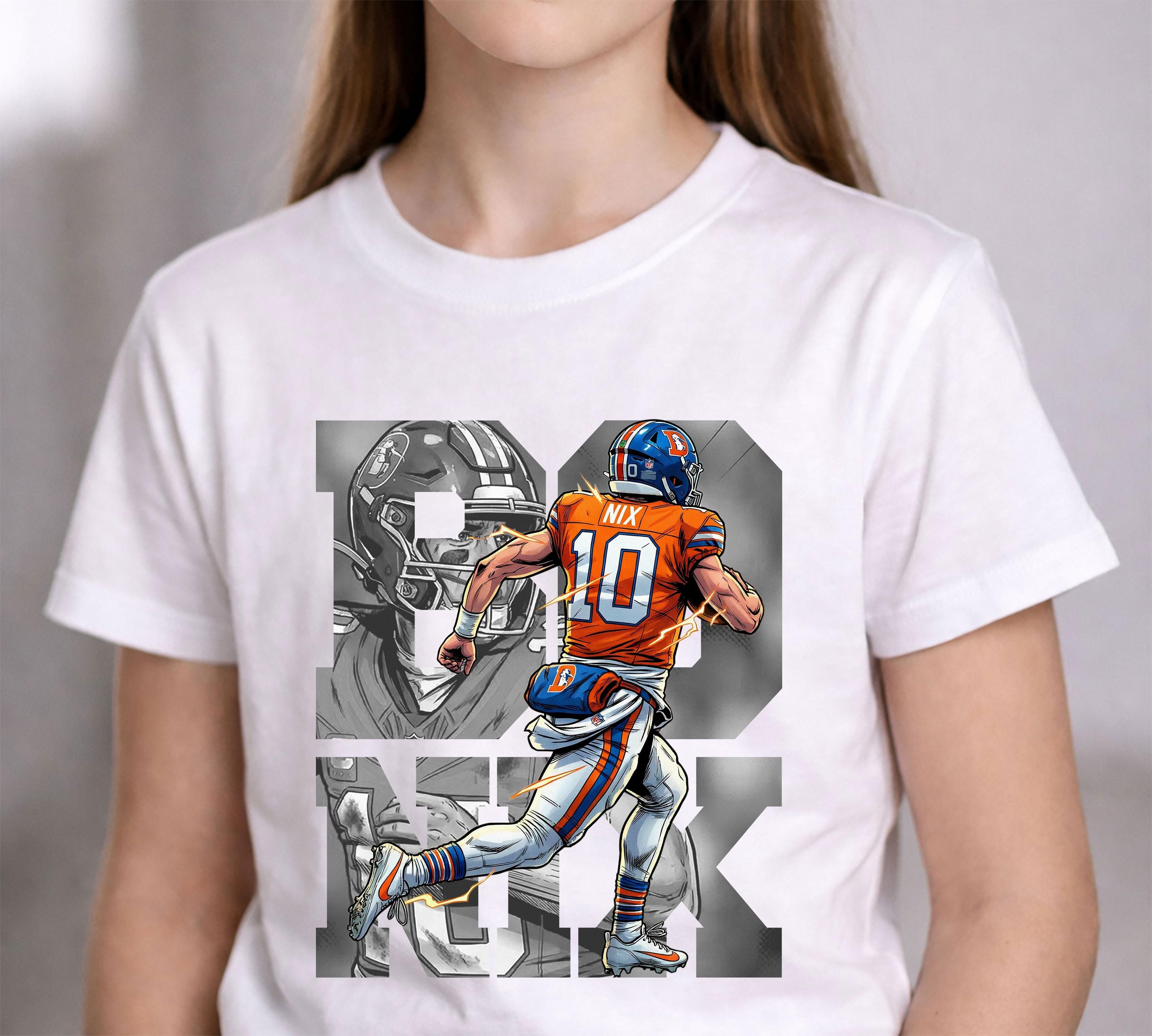 Comic Style Bo Nix Football Graphic T-Shirt – Retro Sports Fan Unisex Tee