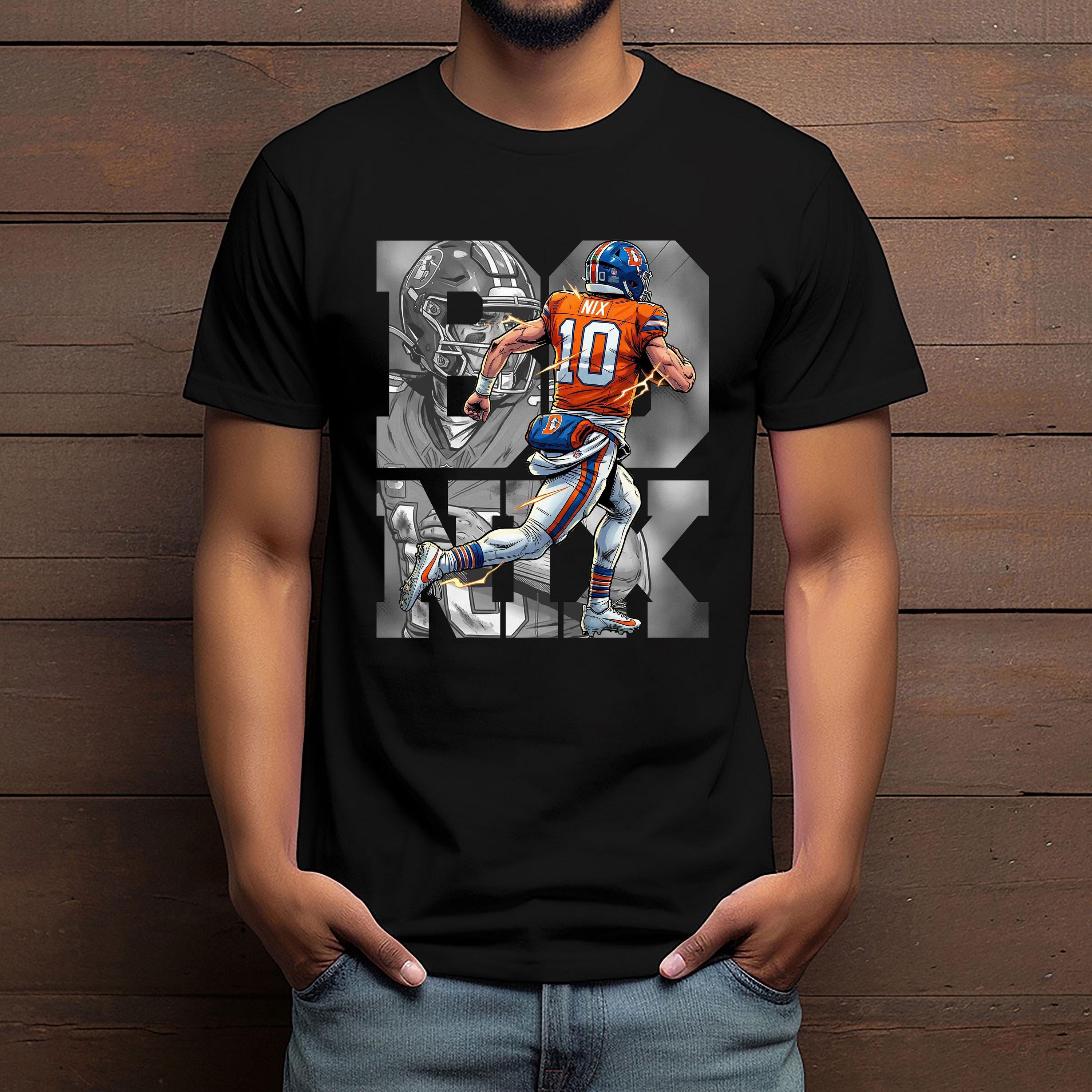 Comic Style Bo Nix Football Graphic T-Shirt – Retro Sports Fan Unisex Tee