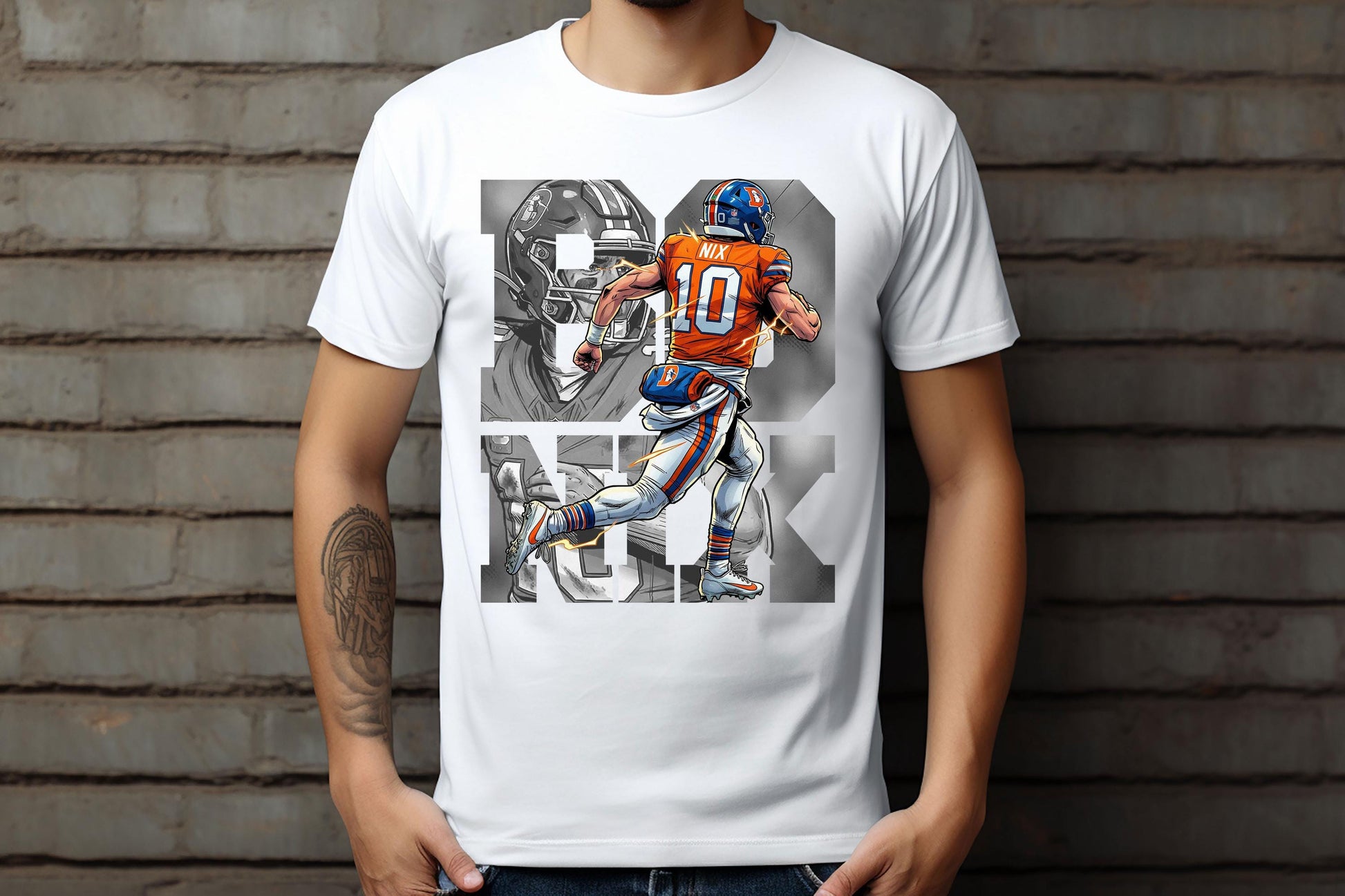 Comic Style Bo Nix Football Graphic T-Shirt – Retro Sports Fan Unisex Tee