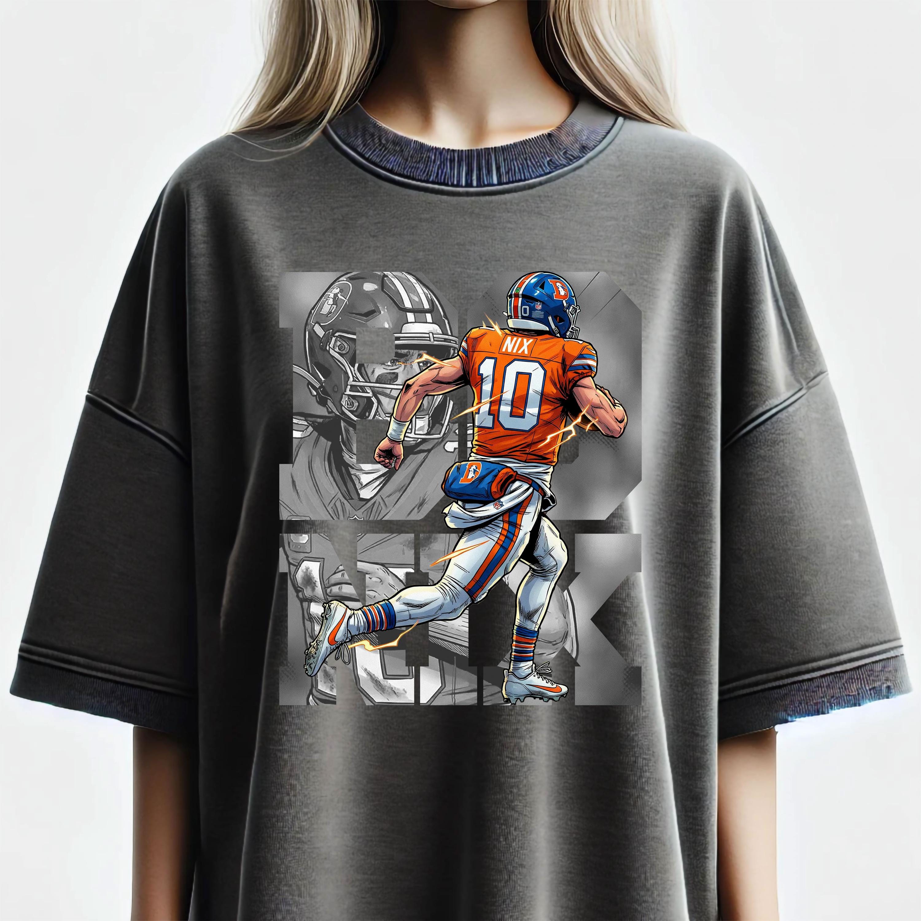 Comic Style Bo Nix Football Graphic T-Shirt – Retro Sports Fan Unisex Tee