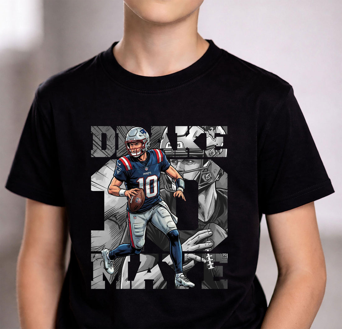 Comic Style Drake Football Graphic T-Shirt – Retro Sports Fan Unisex Tee