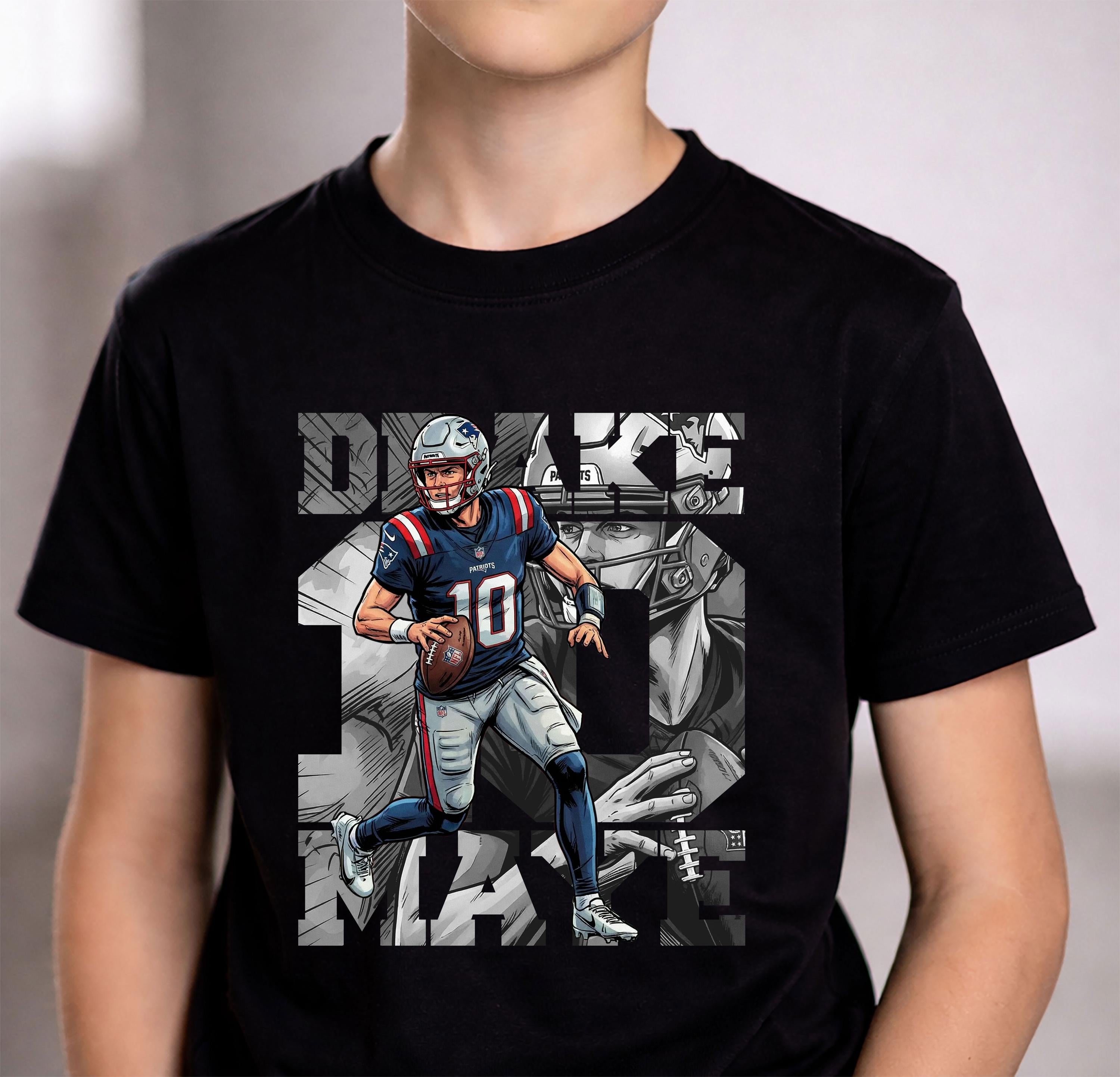 Comic Style Drake Football Graphic T-Shirt – Retro Sports Fan Unisex Tee