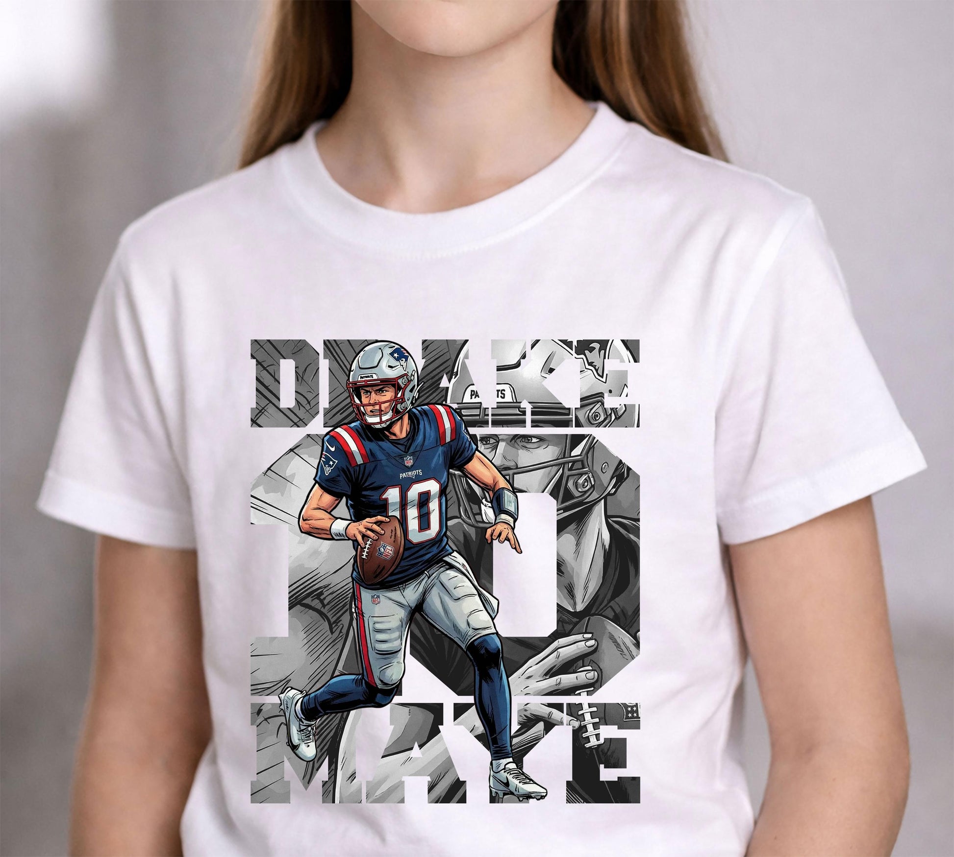 Comic Style Drake Football Graphic T-Shirt – Retro Sports Fan Unisex Tee