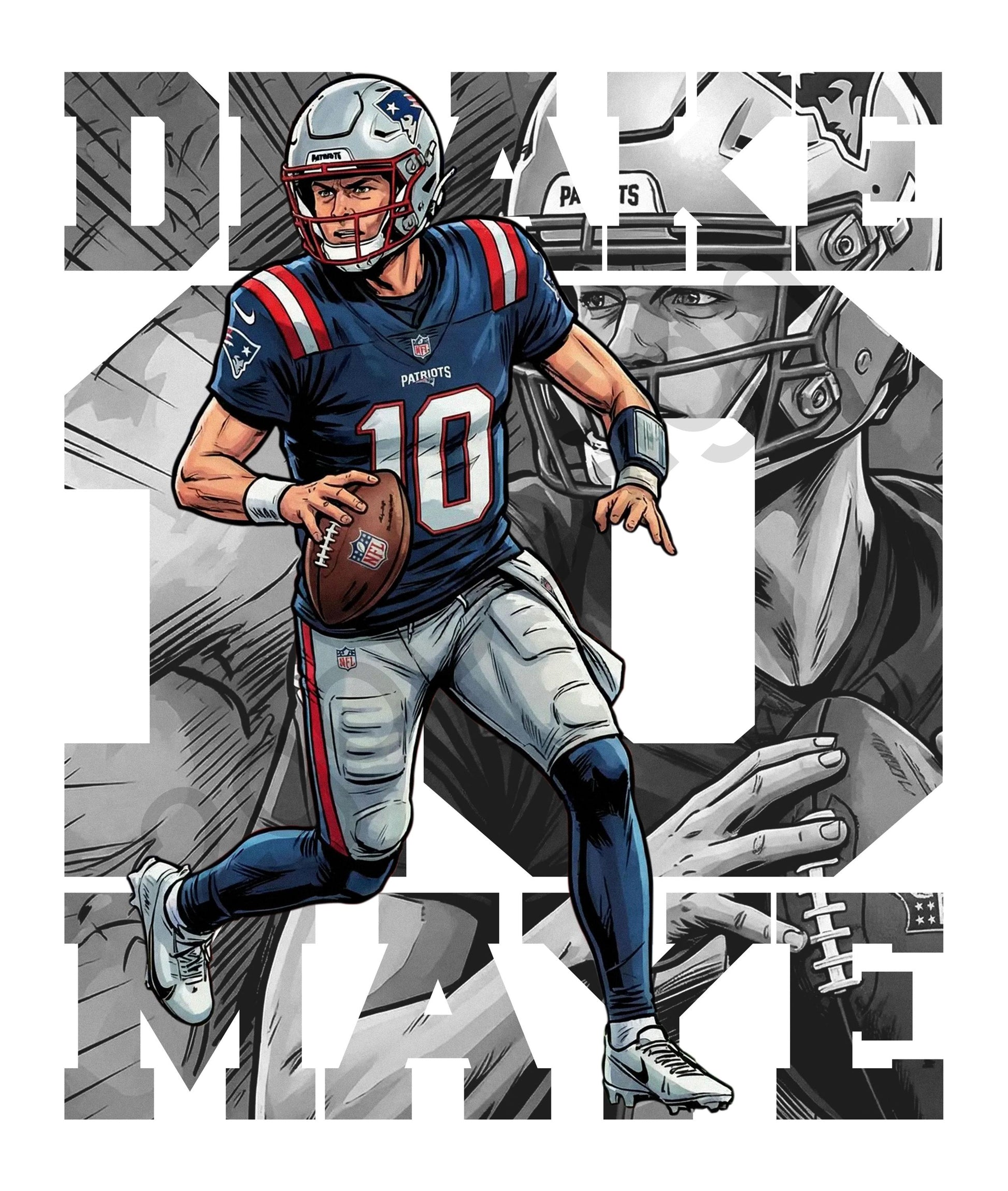 Comic Style Drake Football Graphic T-Shirt – Retro Sports Fan Unisex Tee
