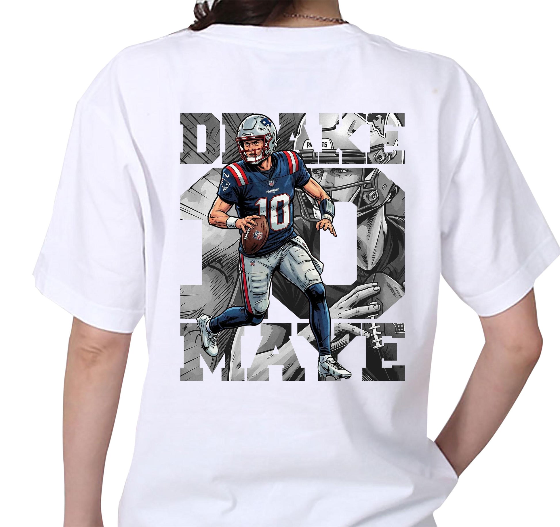 Comic Style Drake Football Graphic T-Shirt – Retro Sports Fan Unisex Tee