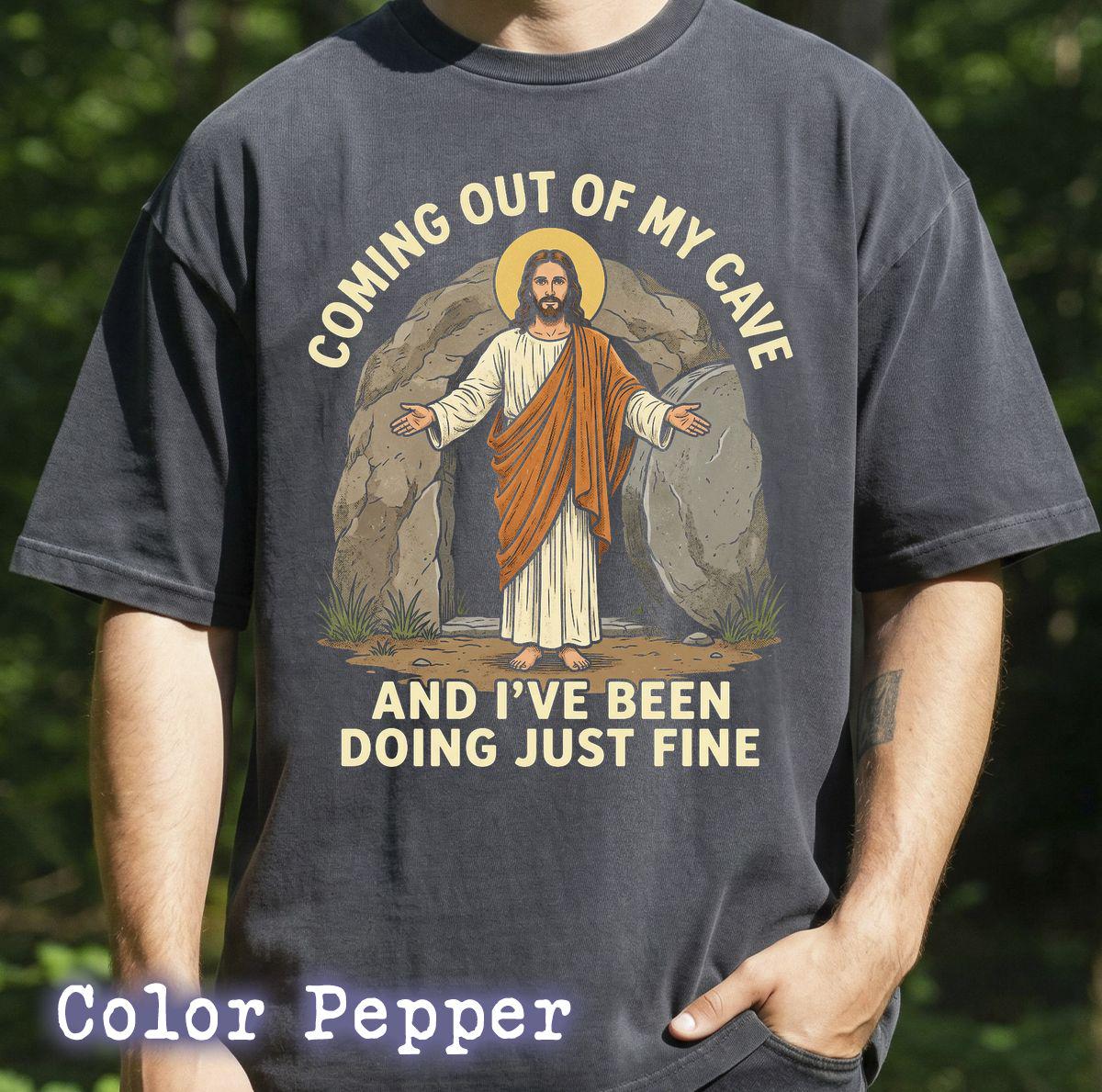 Coming Out of My Cave Christian Easter T-Shirt – Funny Faith Graphic Tee