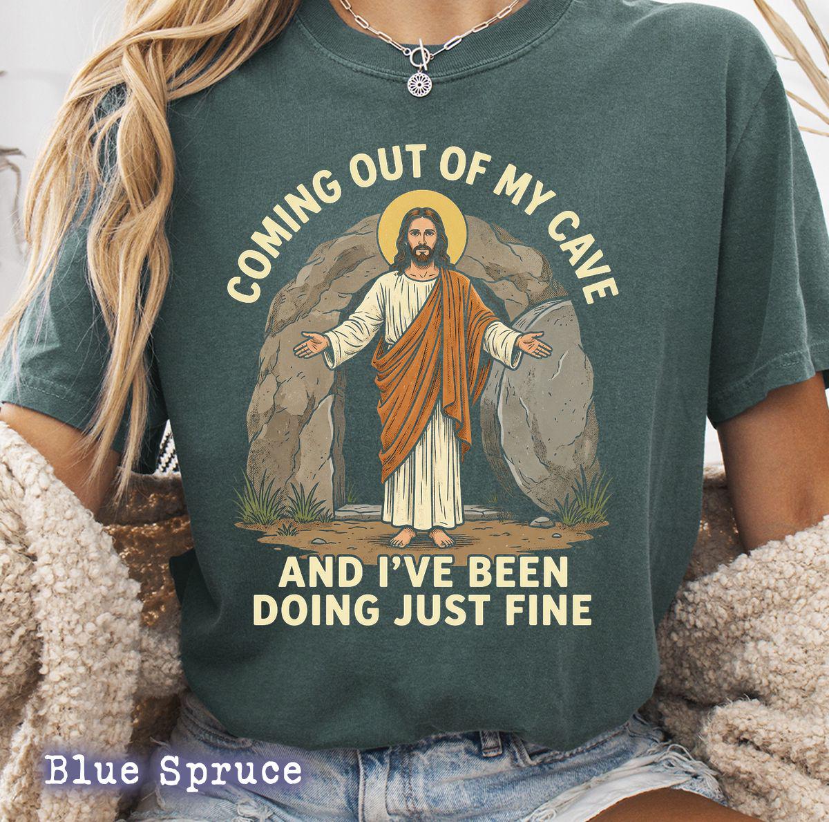 Coming Out of My Cave Christian Easter T-Shirt – Funny Faith Graphic Tee