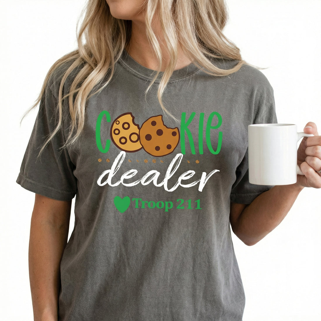 Cookie Dealer Graphic Sweatshirt – Custom Troop Number Camp Trip Crewneck