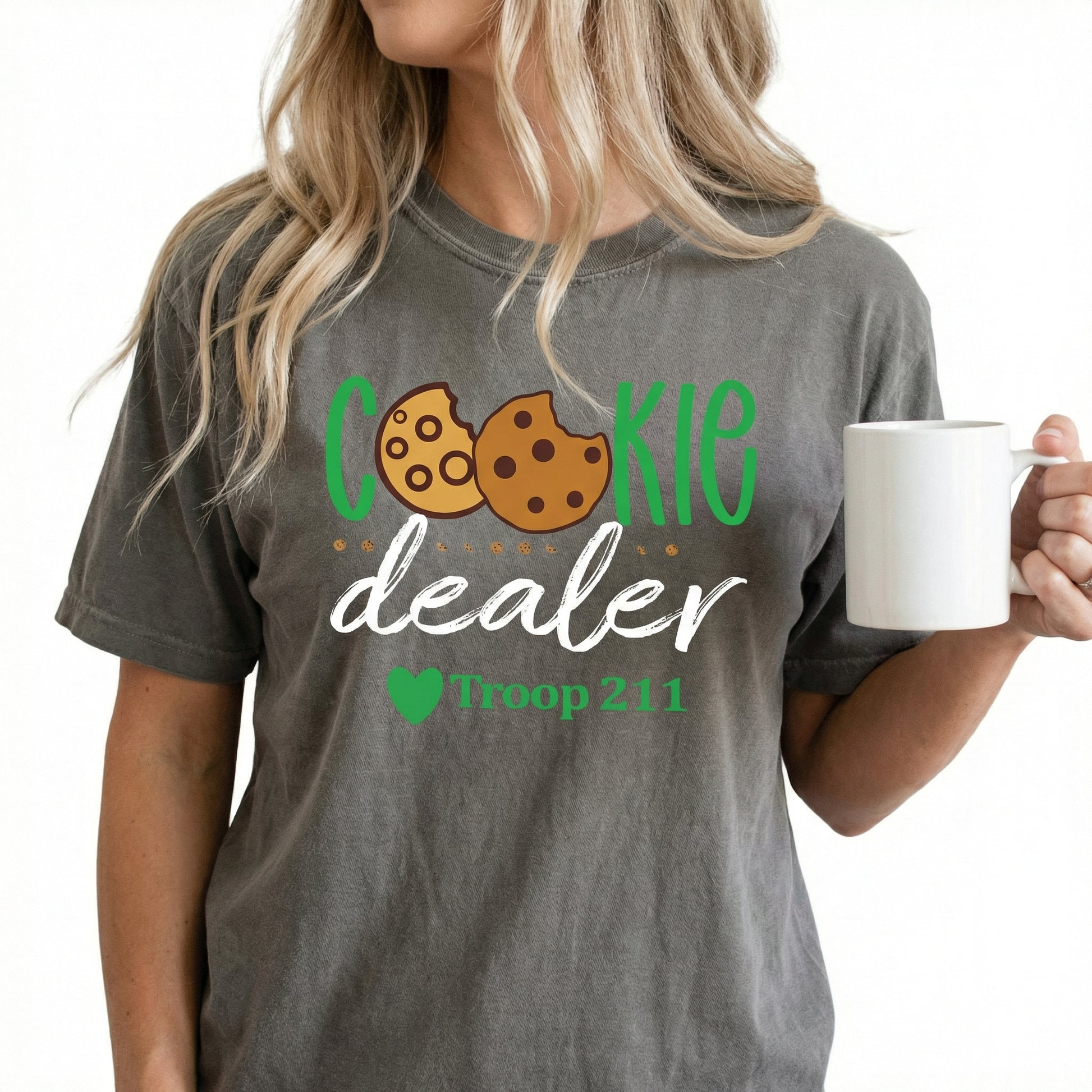 Cookie Dealer Graphic Sweatshirt – Custom Troop Number Camp Trip Crewneck