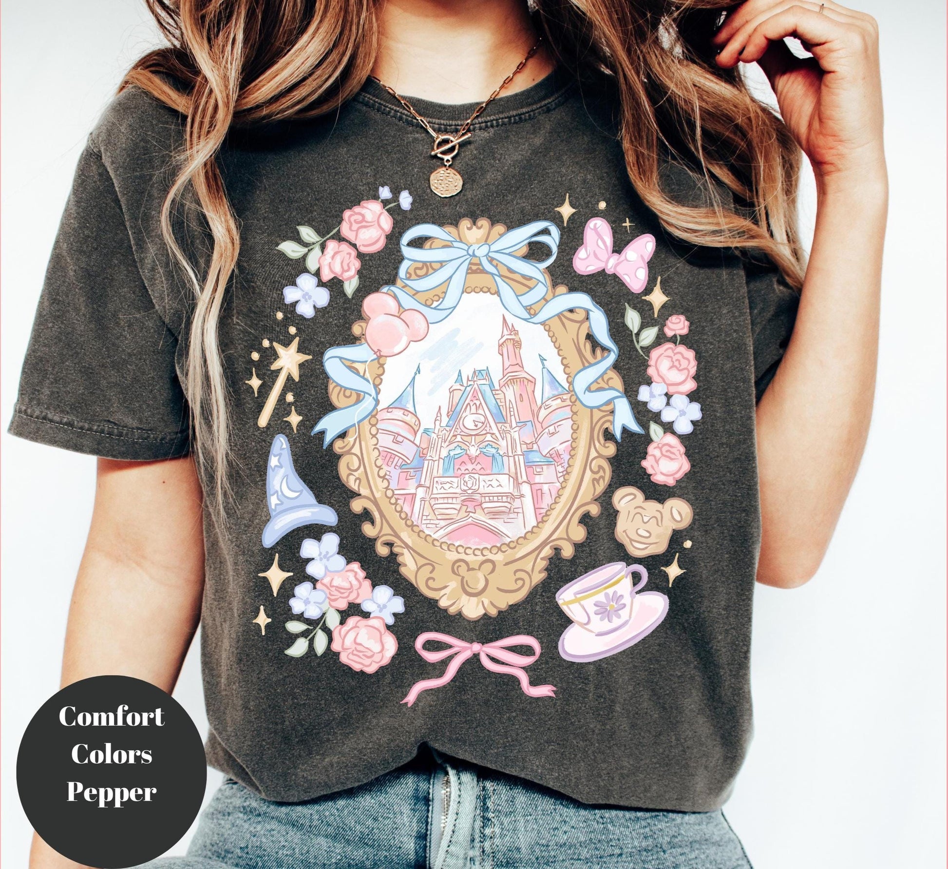 Coquette Bow Castle Shirt – Magic Kingdom Inspired Girly Tee – Cute Castle Trip Shirt – Birthday Outfit Top