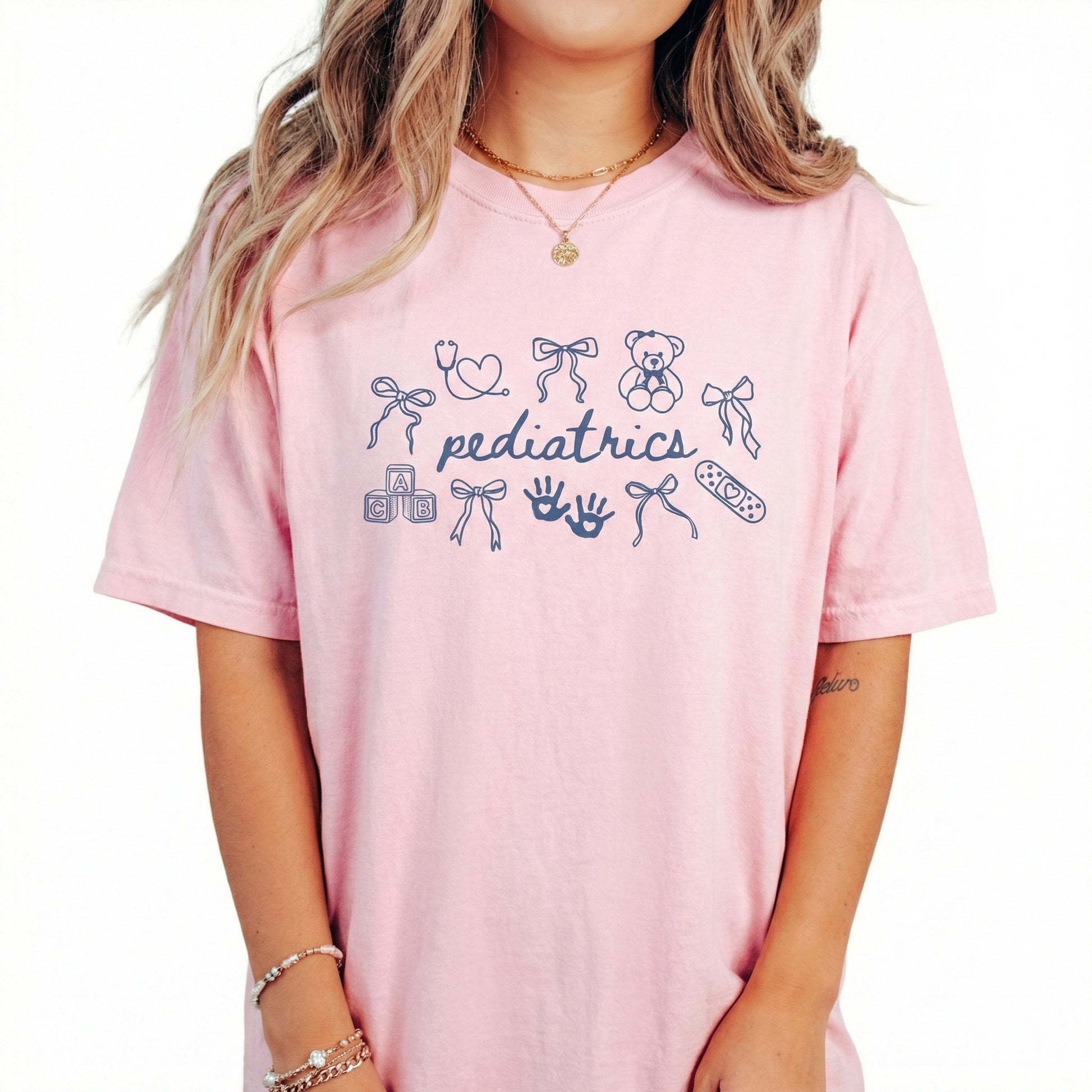 Coquette Bow Pediatric Nurse Shirt – Cute PEDS Nurse Graphic Tee