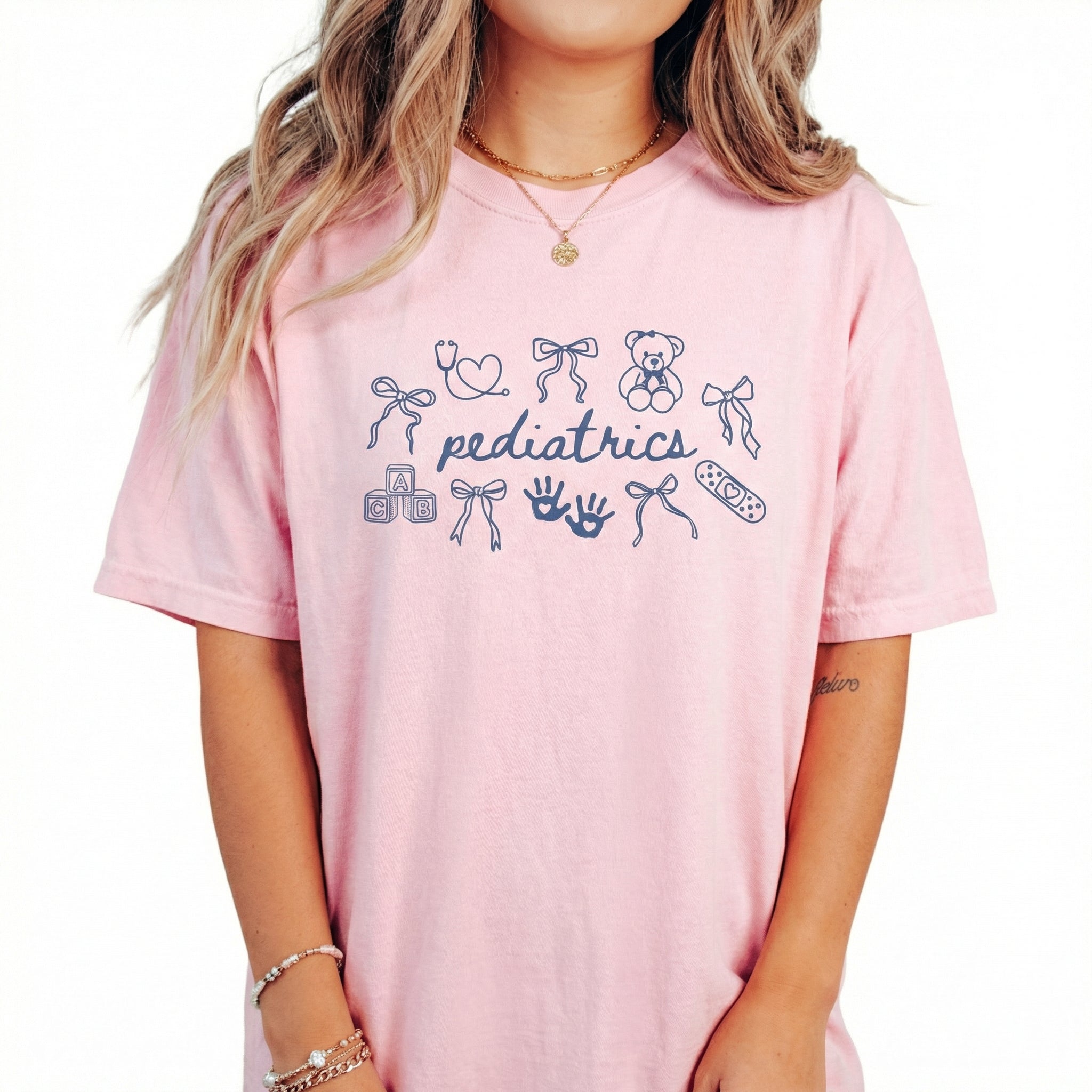 Coquette Bow Pediatric Nurse Shirt – Cute PEDS Nurse Graphic Tee
