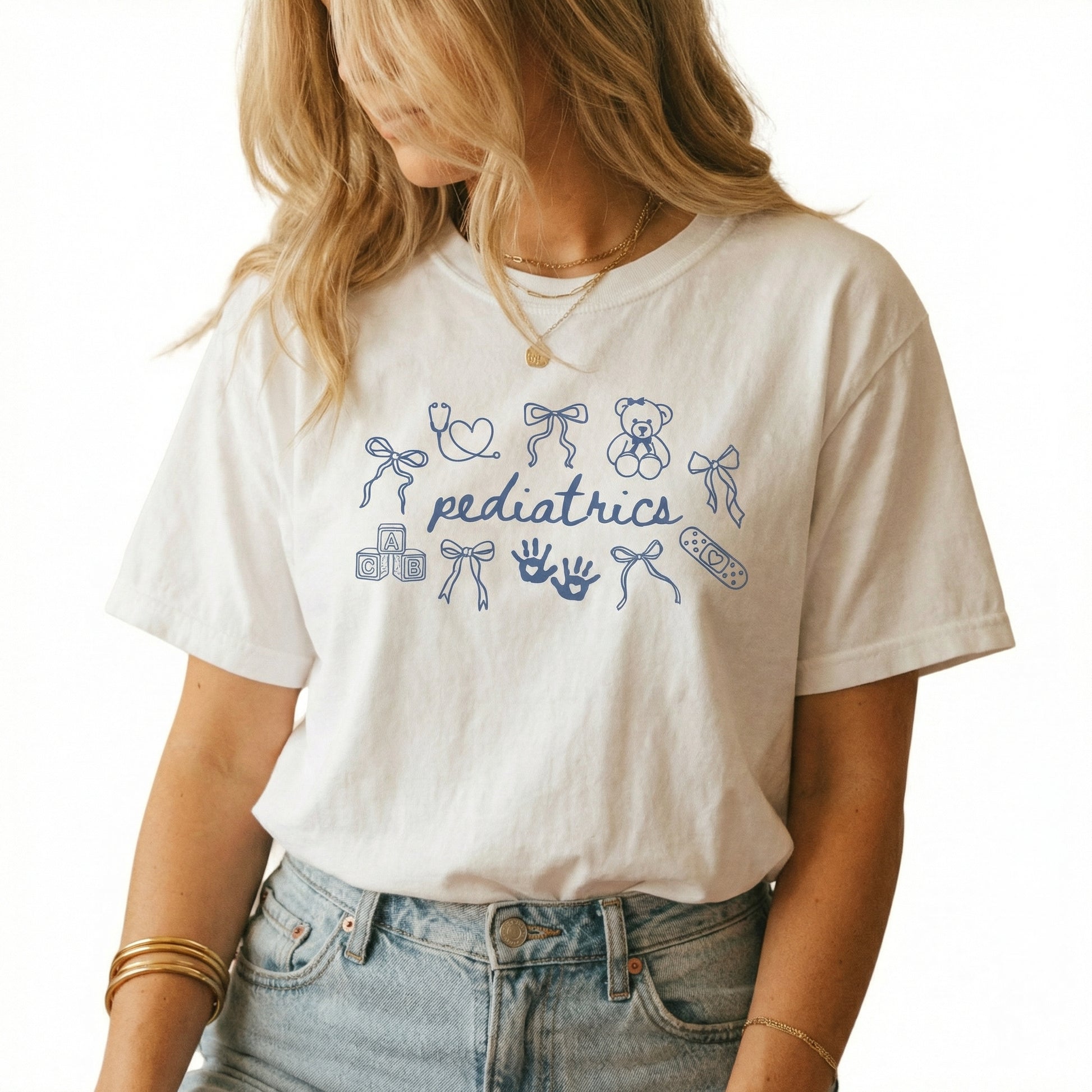 Coquette Bow Pediatric Nurse Shirt – Cute PEDS Nurse Graphic Tee