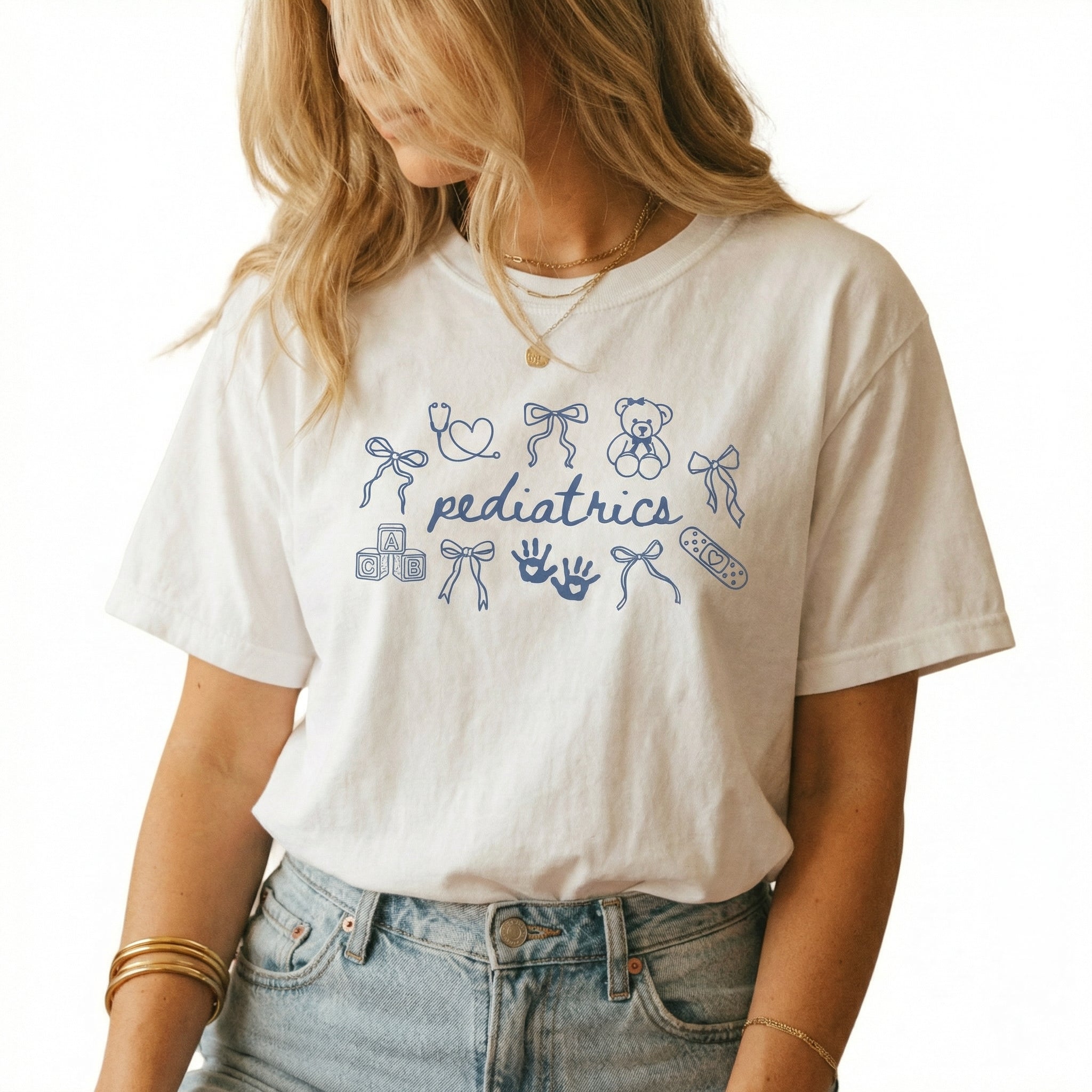 Coquette Bow Pediatric Nurse Shirt – Cute PEDS Nurse Graphic Tee