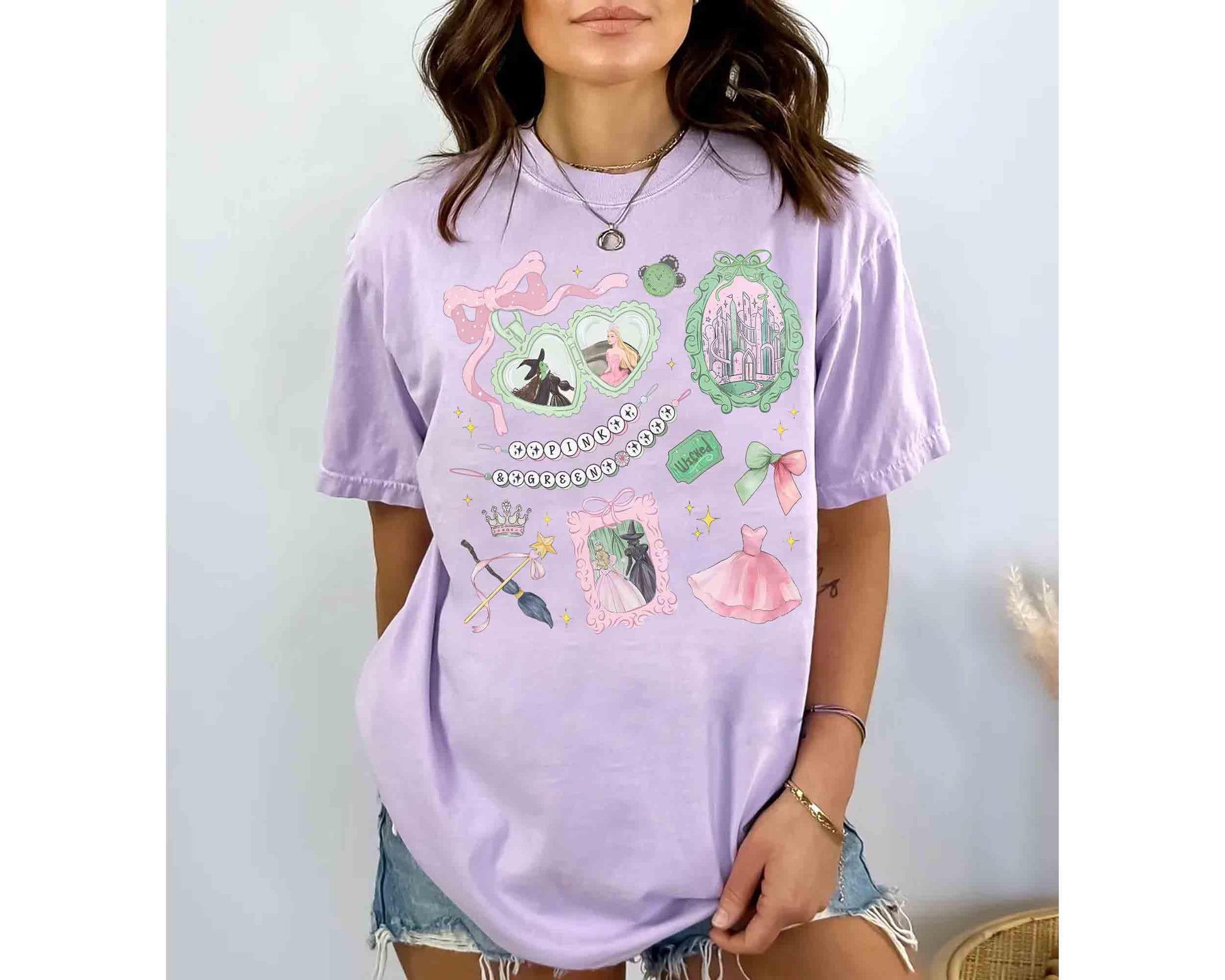 Coquette Bow Wicked Inspired Shirt – Pink and Green Tee – Changed for Good Shirt – Birthday Girl Gift