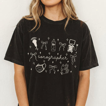 Coquette Sonographer Shirt – Cute Ultrasound Tech Graphic Tee