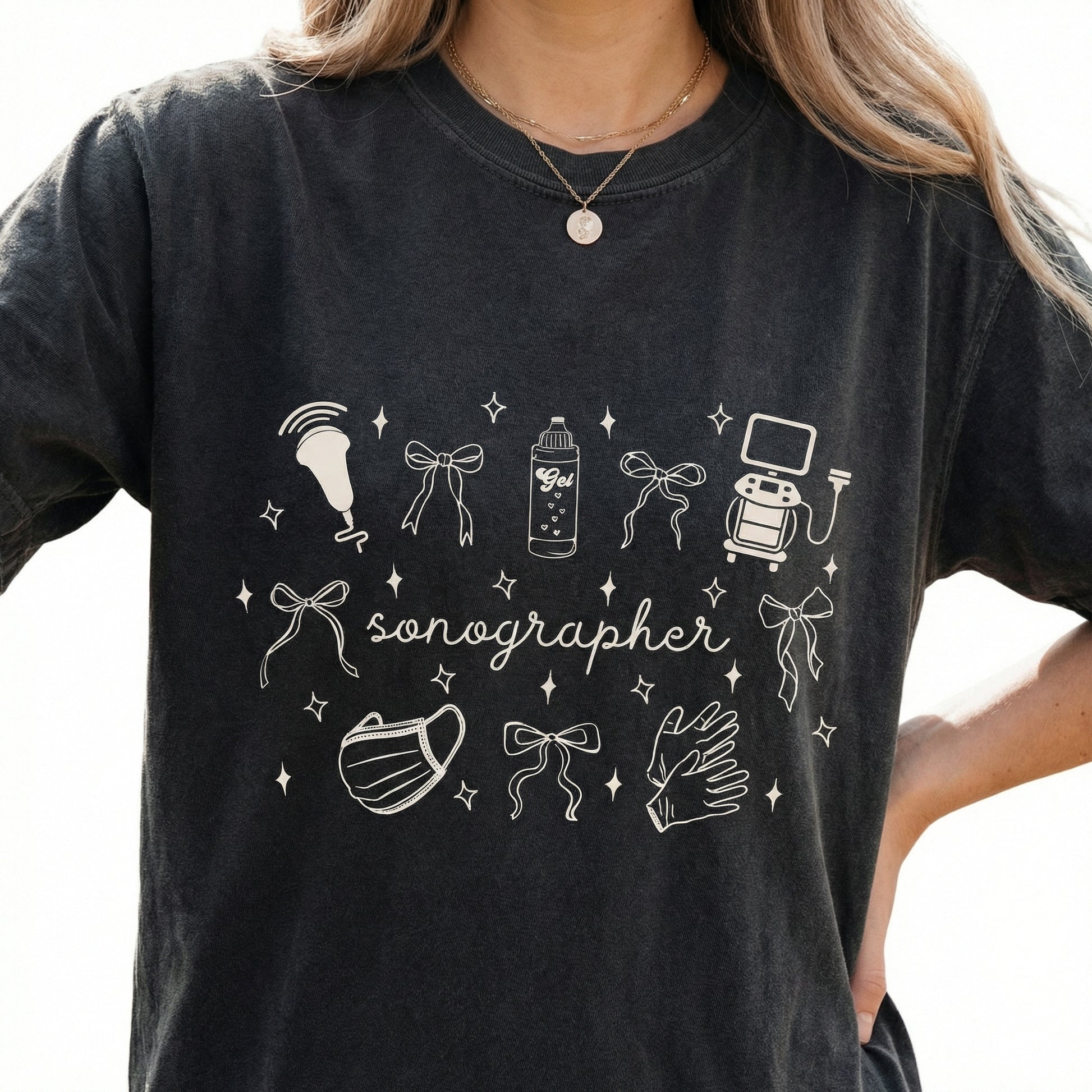 Coquette Sonographer Shirt – Cute Ultrasound Tech Graphic Tee