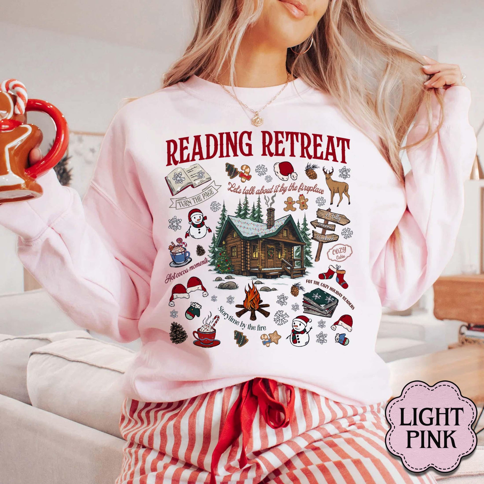 Cozy Reading Retreat Sweatshirt – Winter Bookish Christmas Reader Shirt