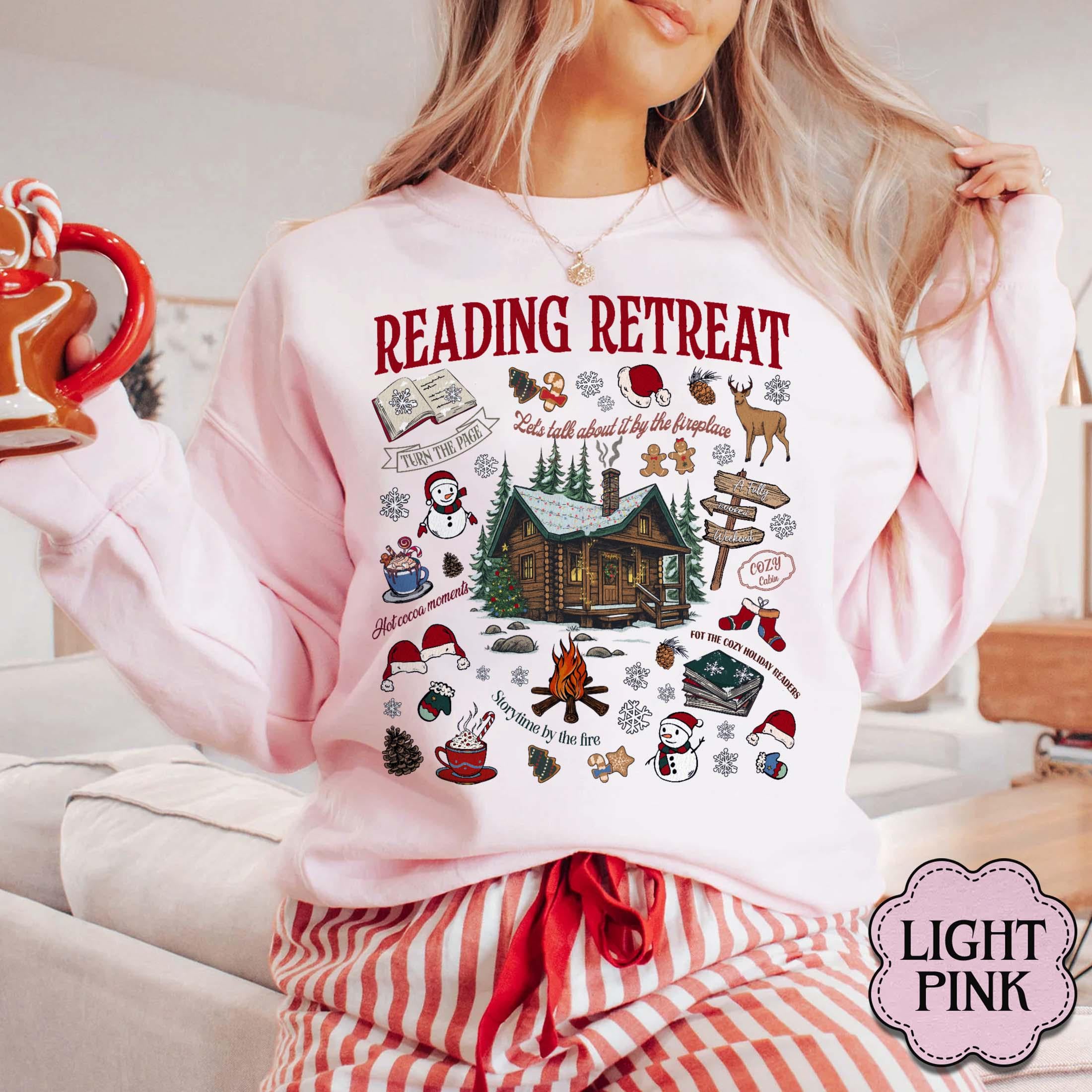 Cozy Reading Retreat Sweatshirt – Winter Bookish Christmas Reader Shirt