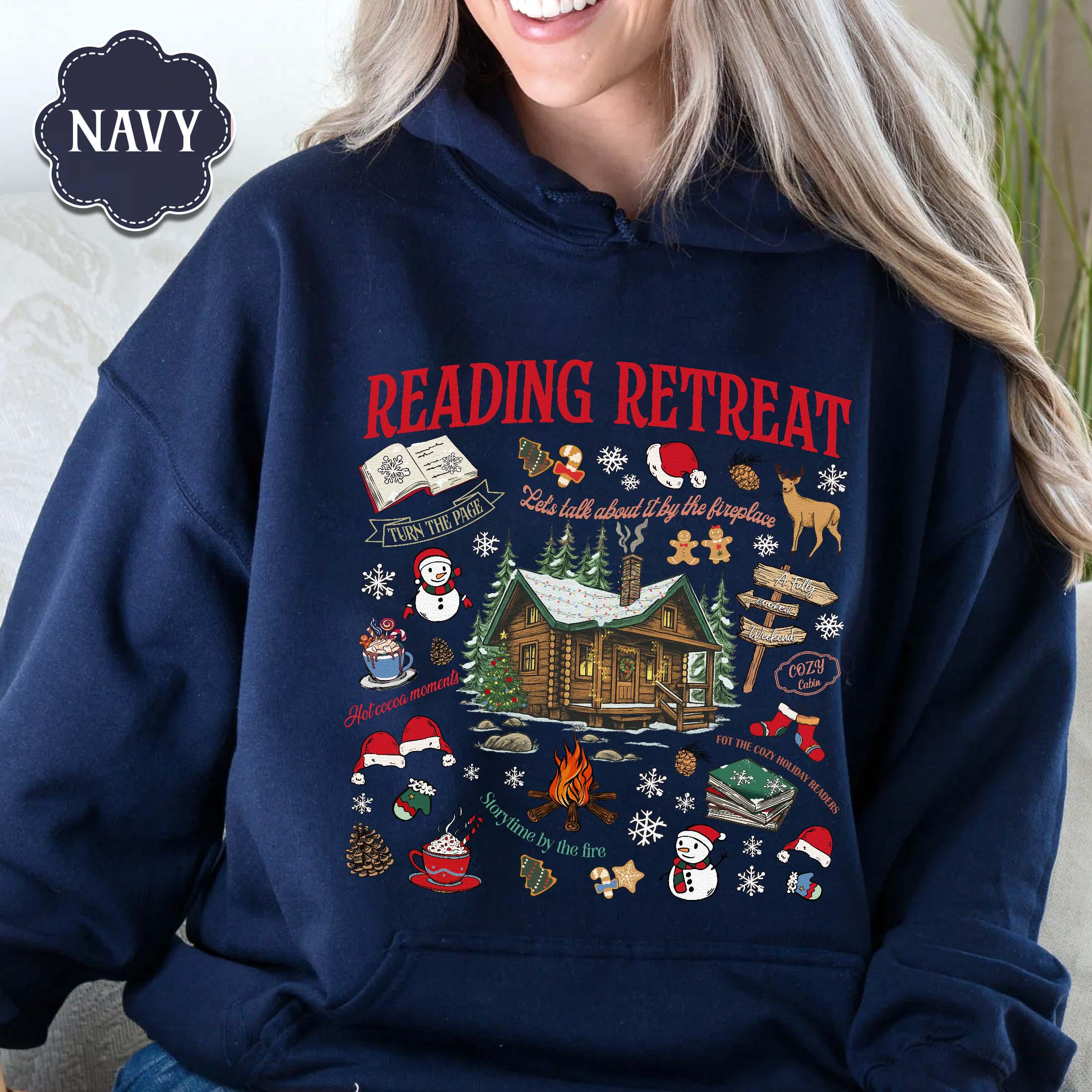 Cozy Reading Retreat Sweatshirt – Winter Bookish Christmas Reader Shirt