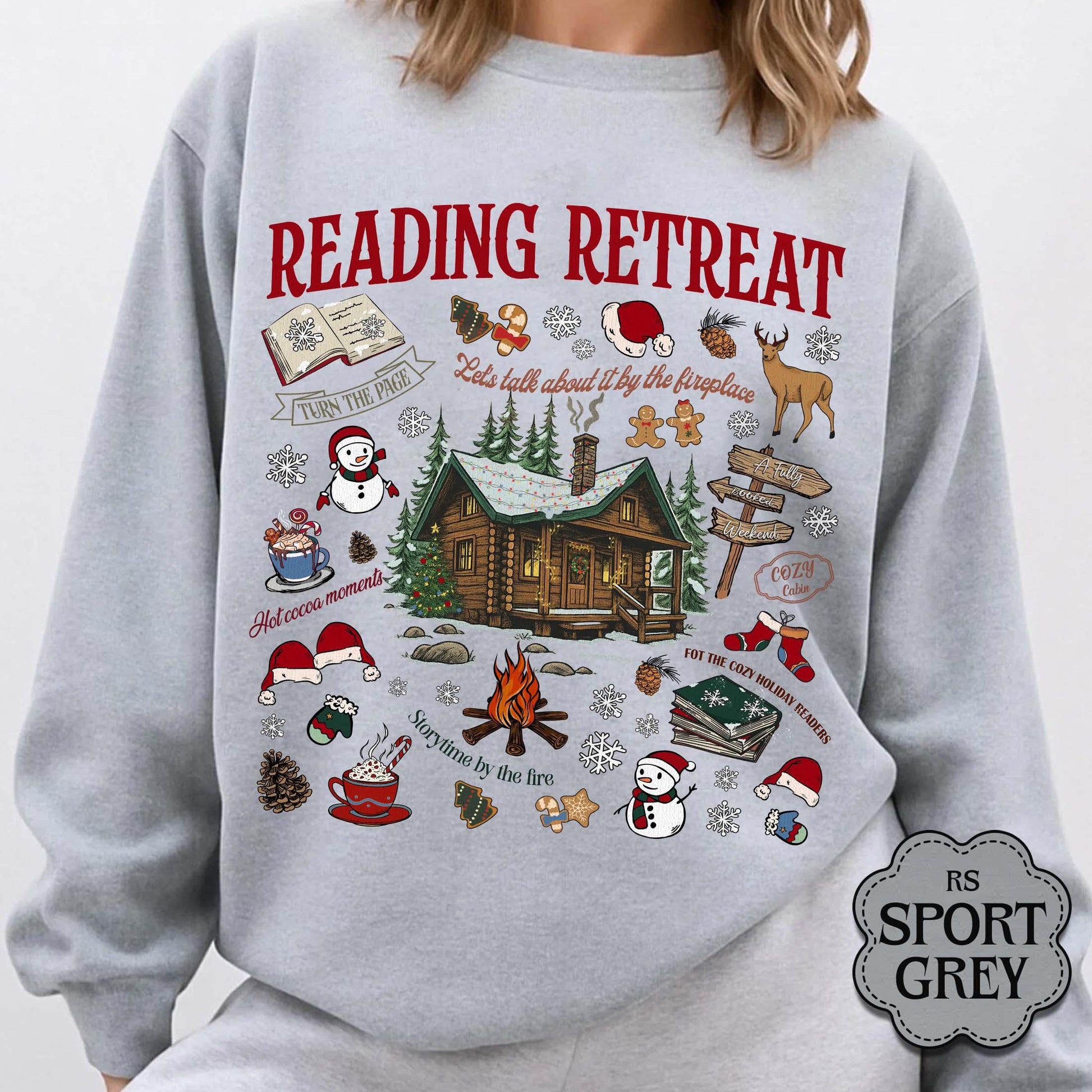 Cozy Reading Retreat Sweatshirt – Winter Bookish Christmas Reader Shirt