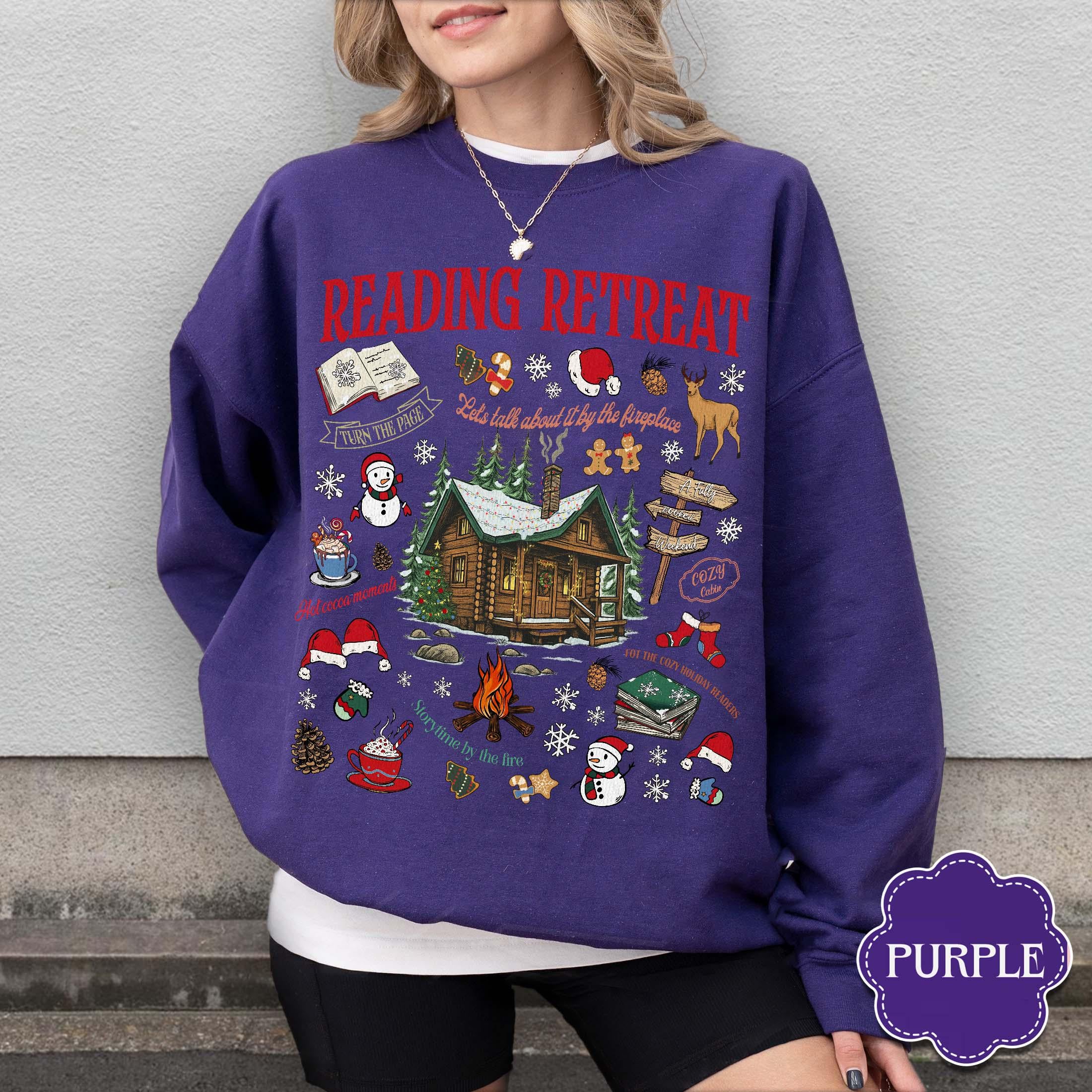 Cozy Reading Retreat Sweatshirt – Winter Bookish Christmas Reader Shirt